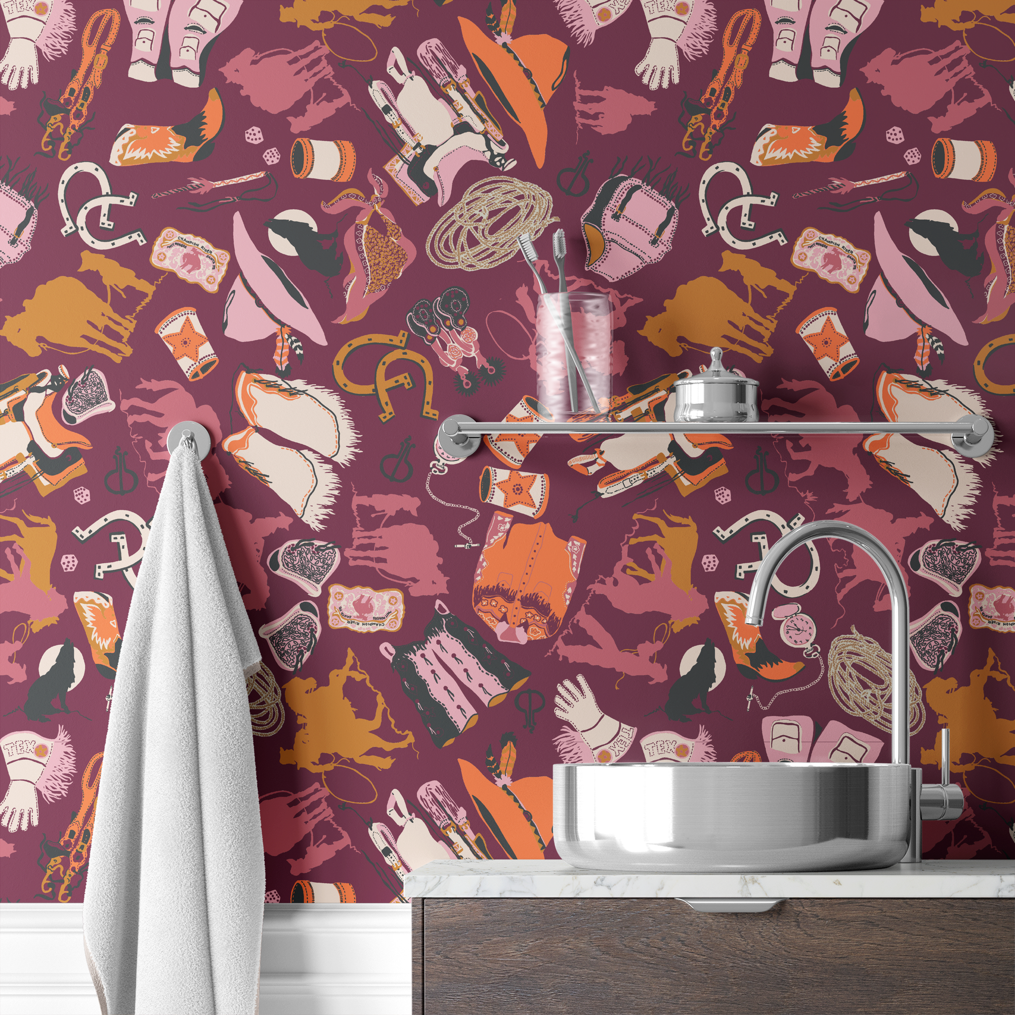 wallpaper bath mockup