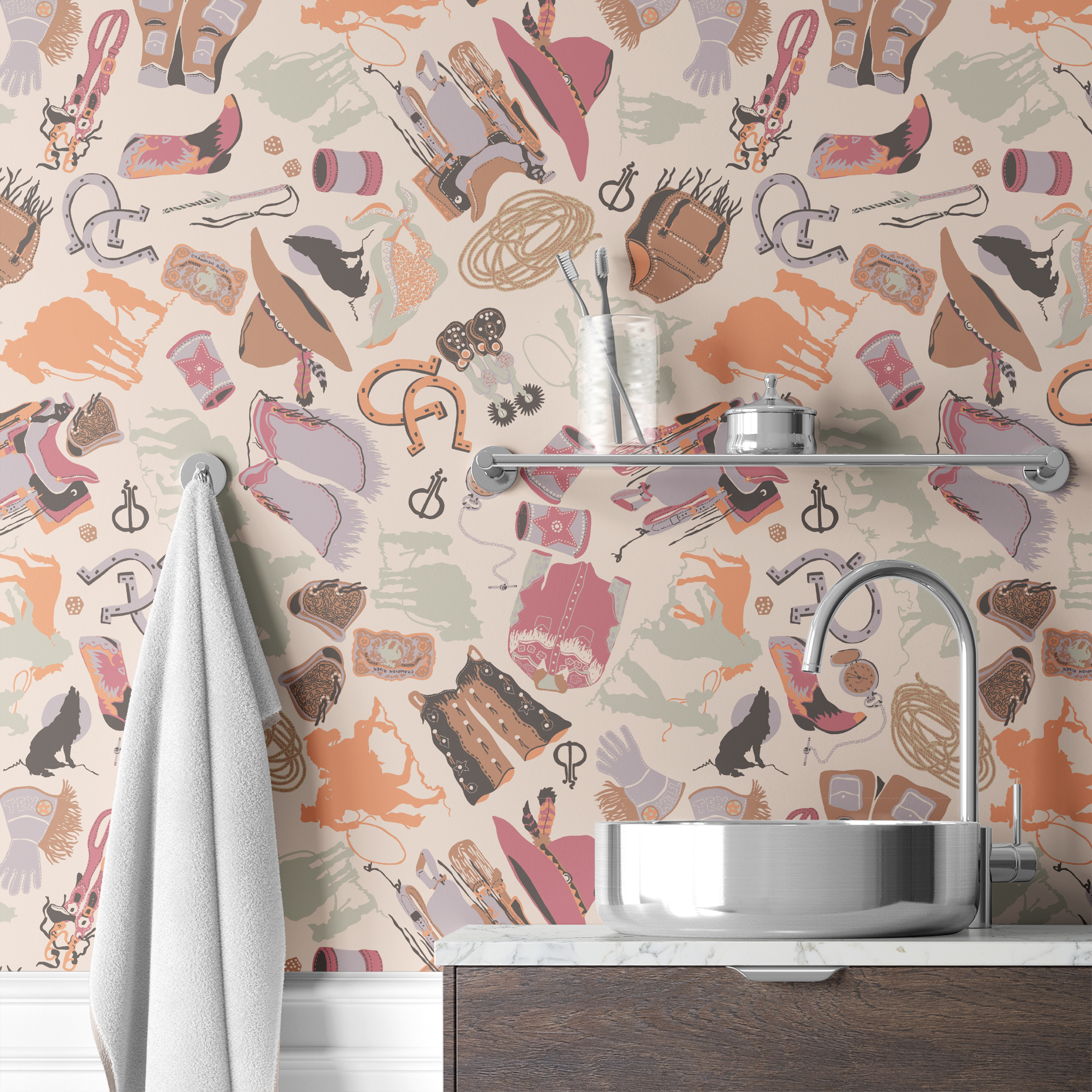 wallpaper bath mockup