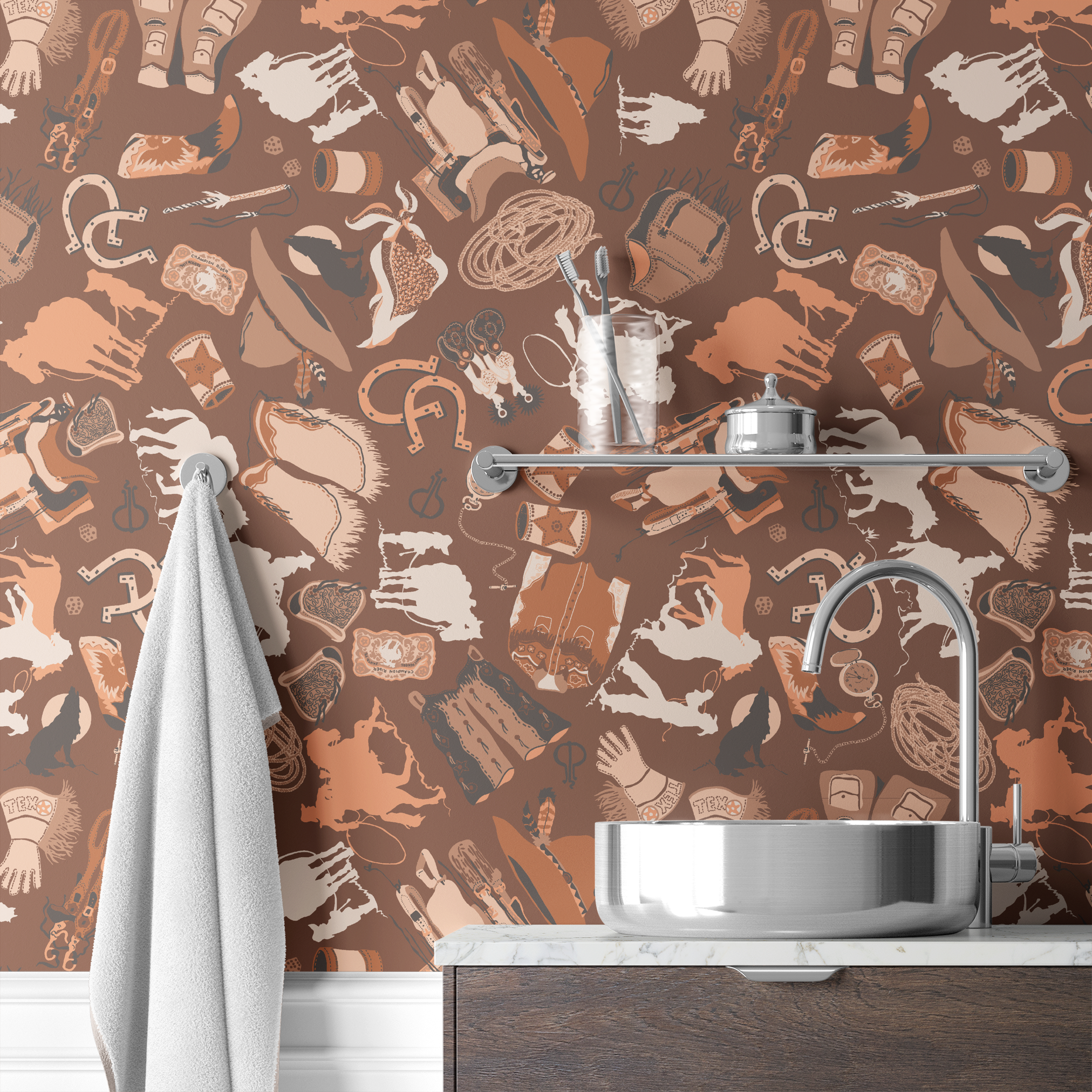 wallpaper bath mockup