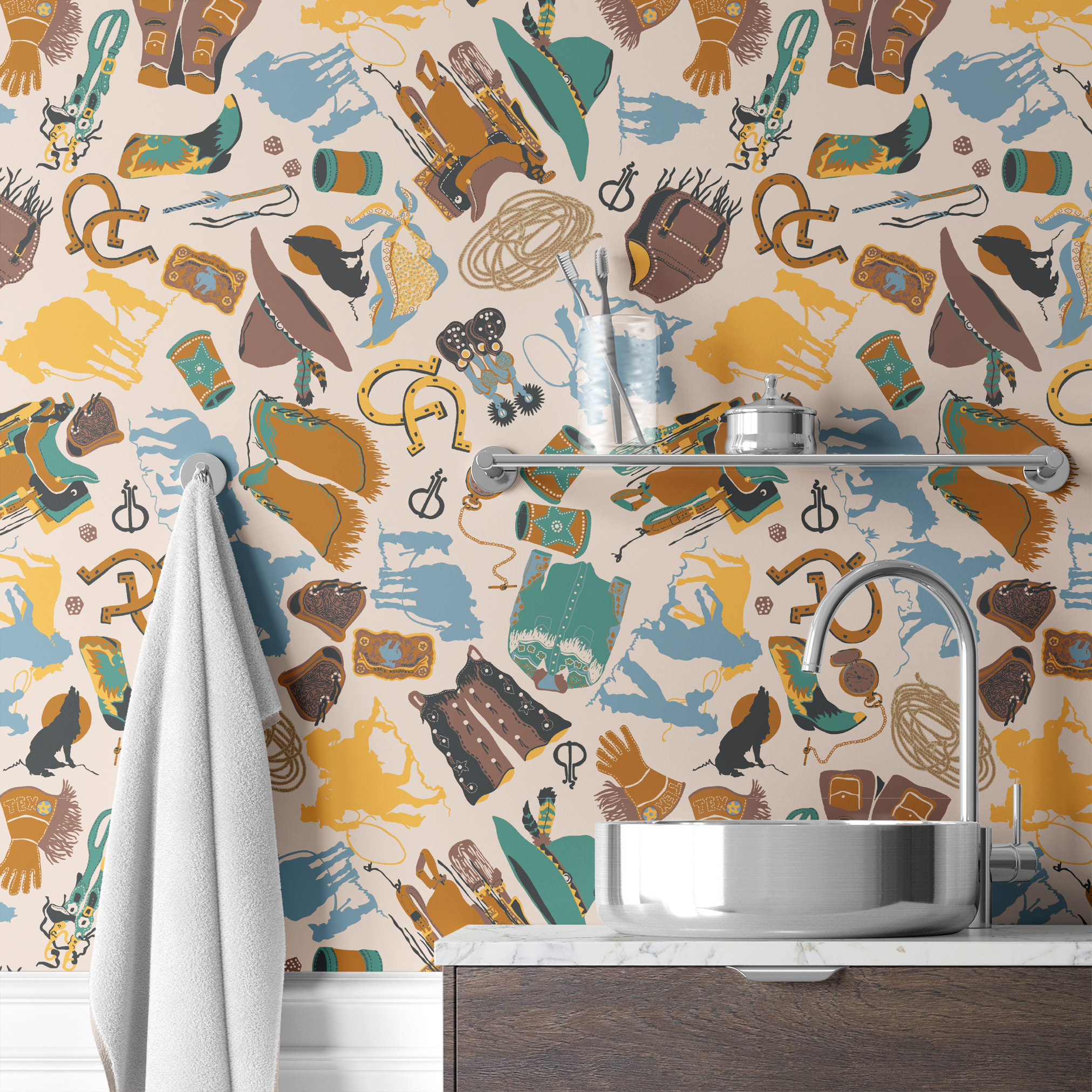 wallpaper bath mockup