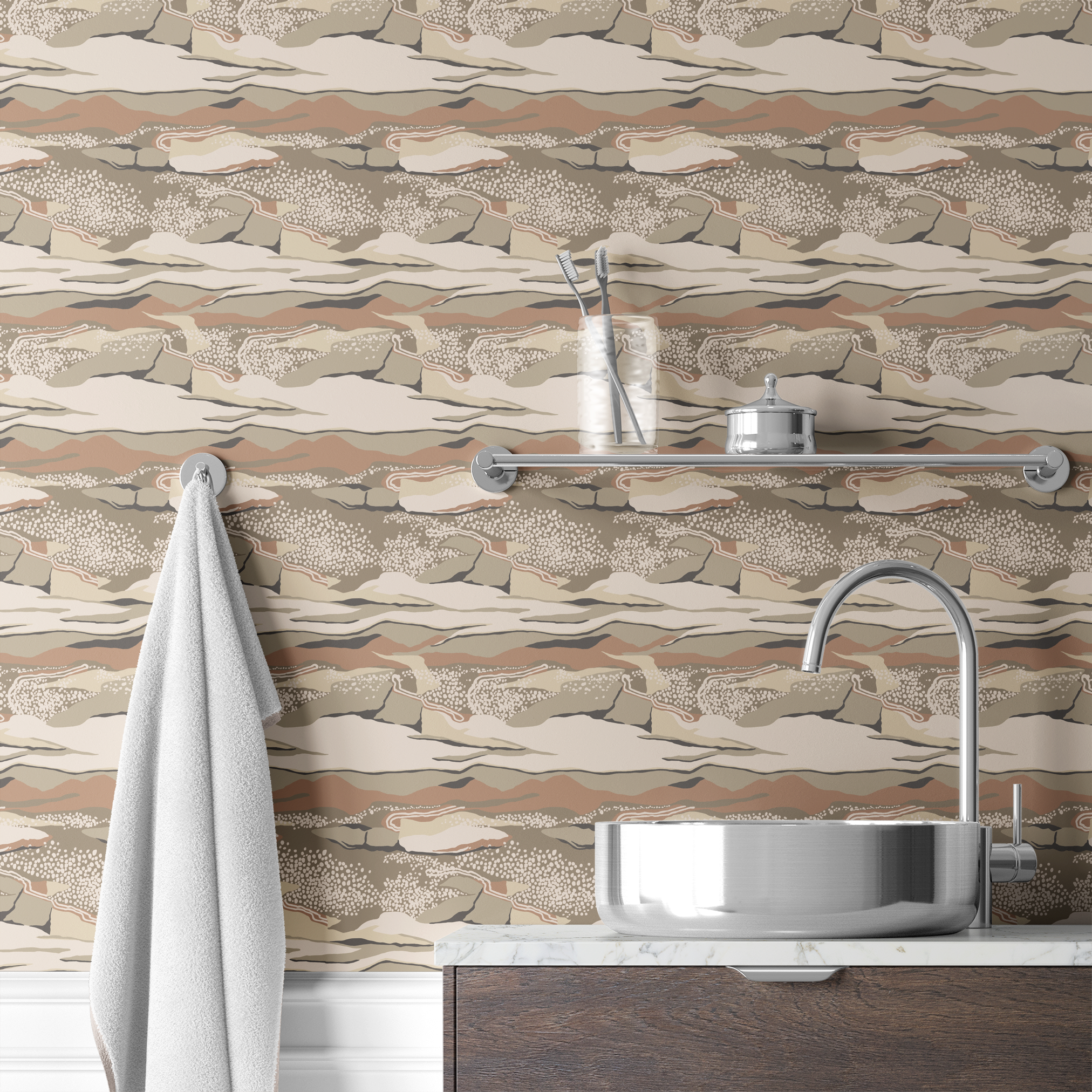 wallpaper bath mockup