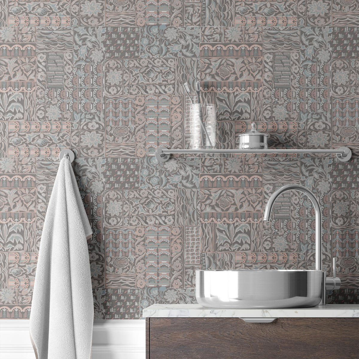 wallpaper bath mockup