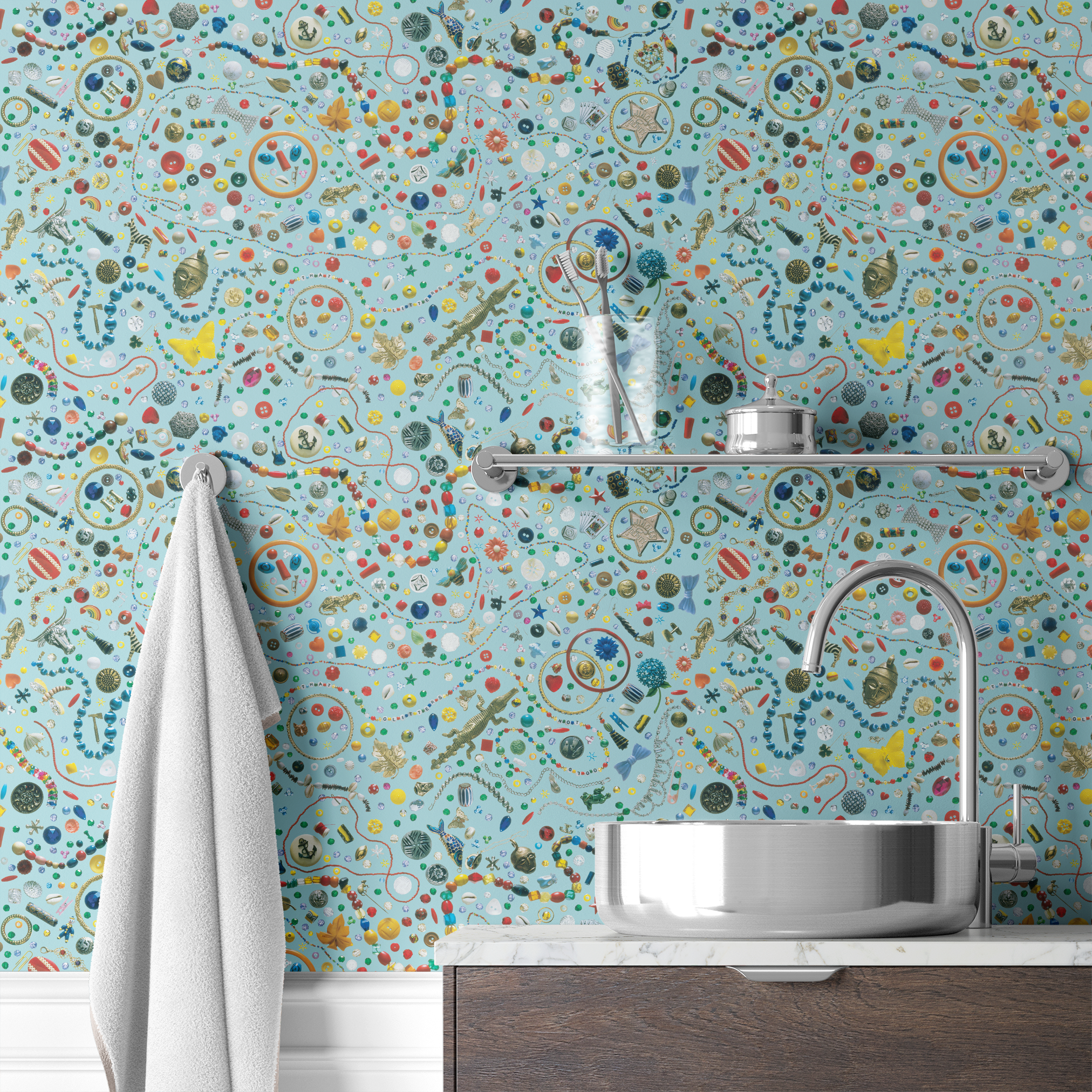 wallpaper bath mockup