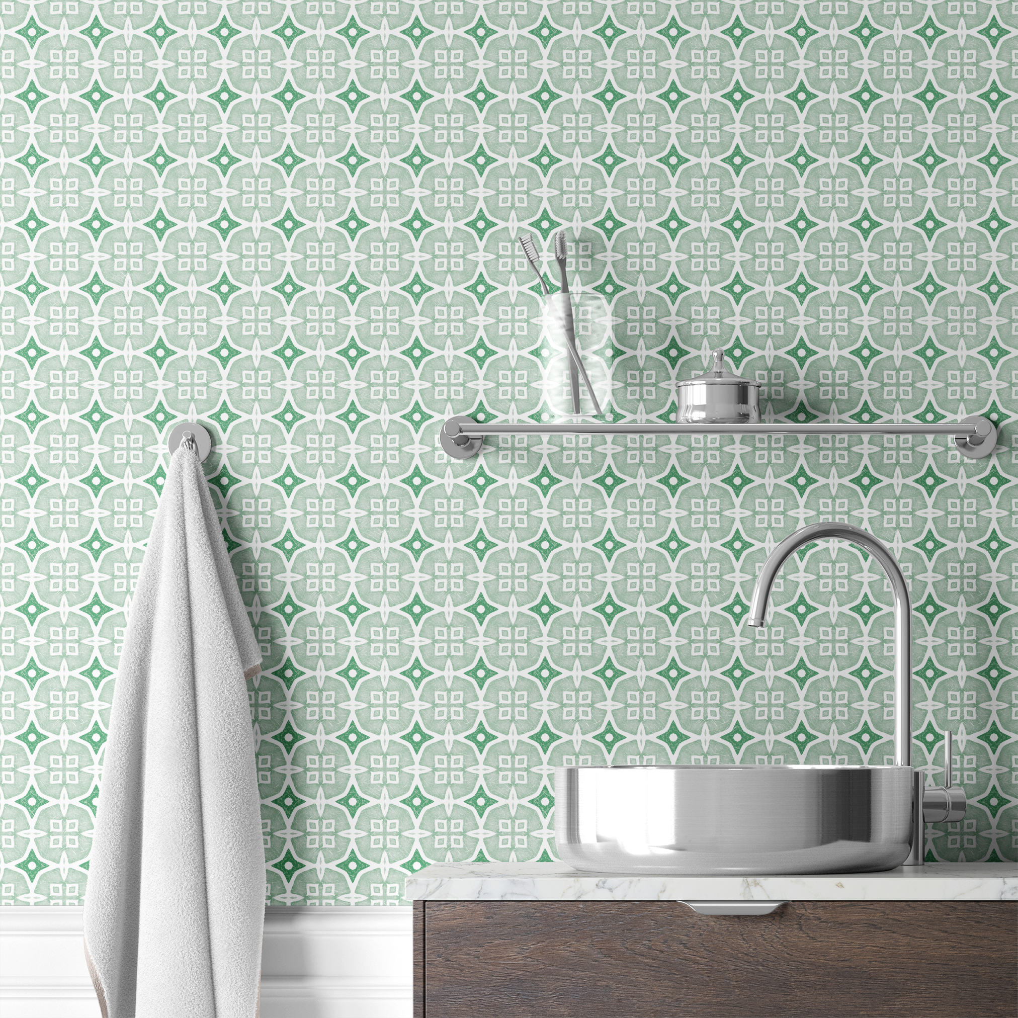 wallpaper bath mockup