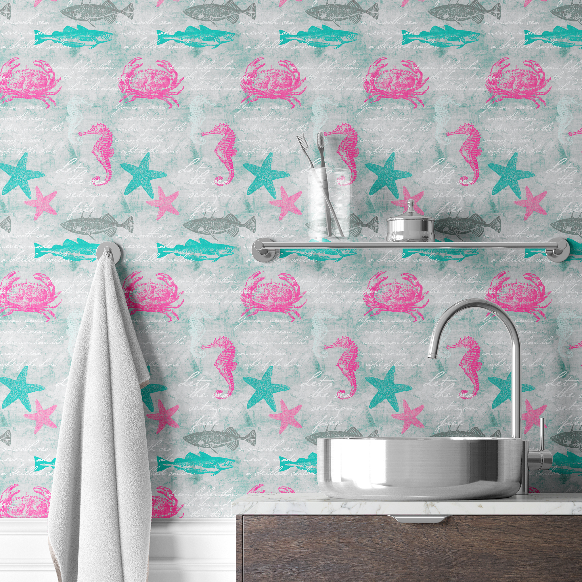 wallpaper bath mockup