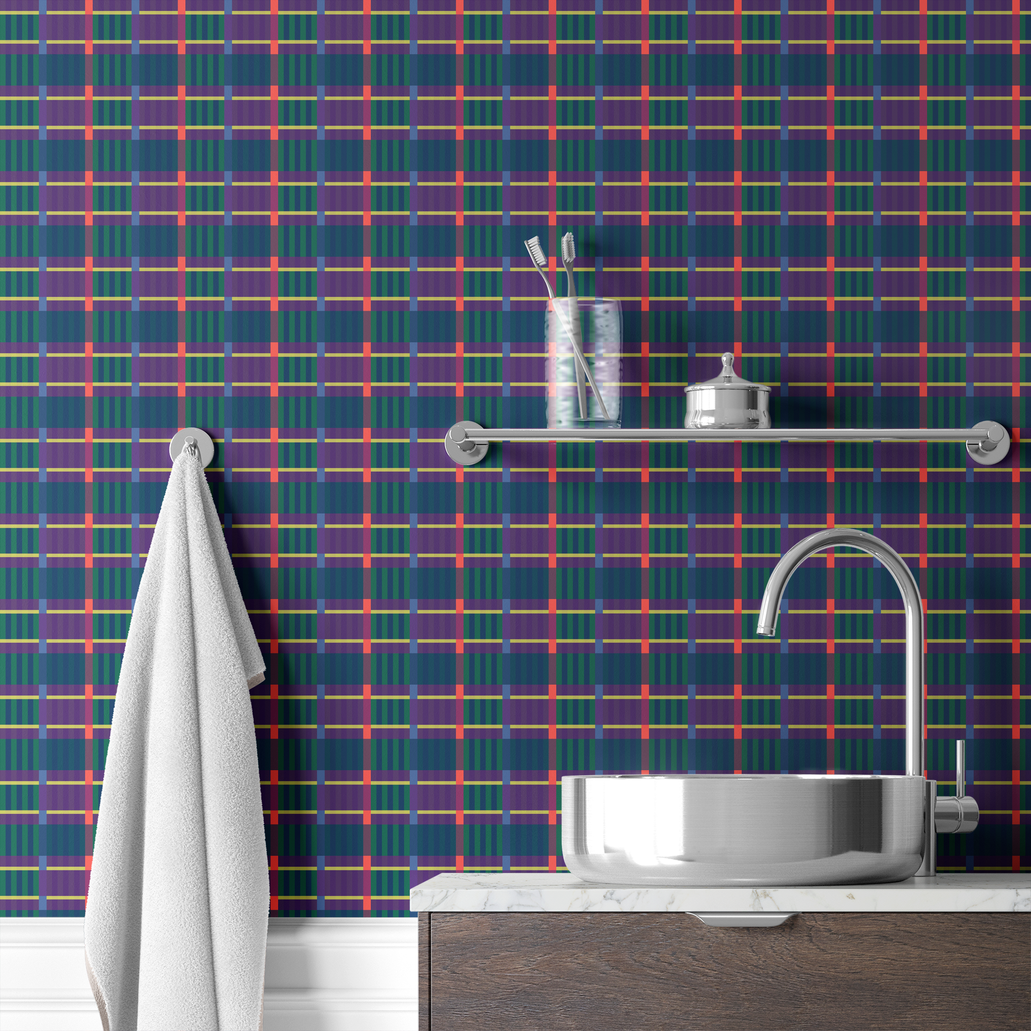 wallpaper bath mockup