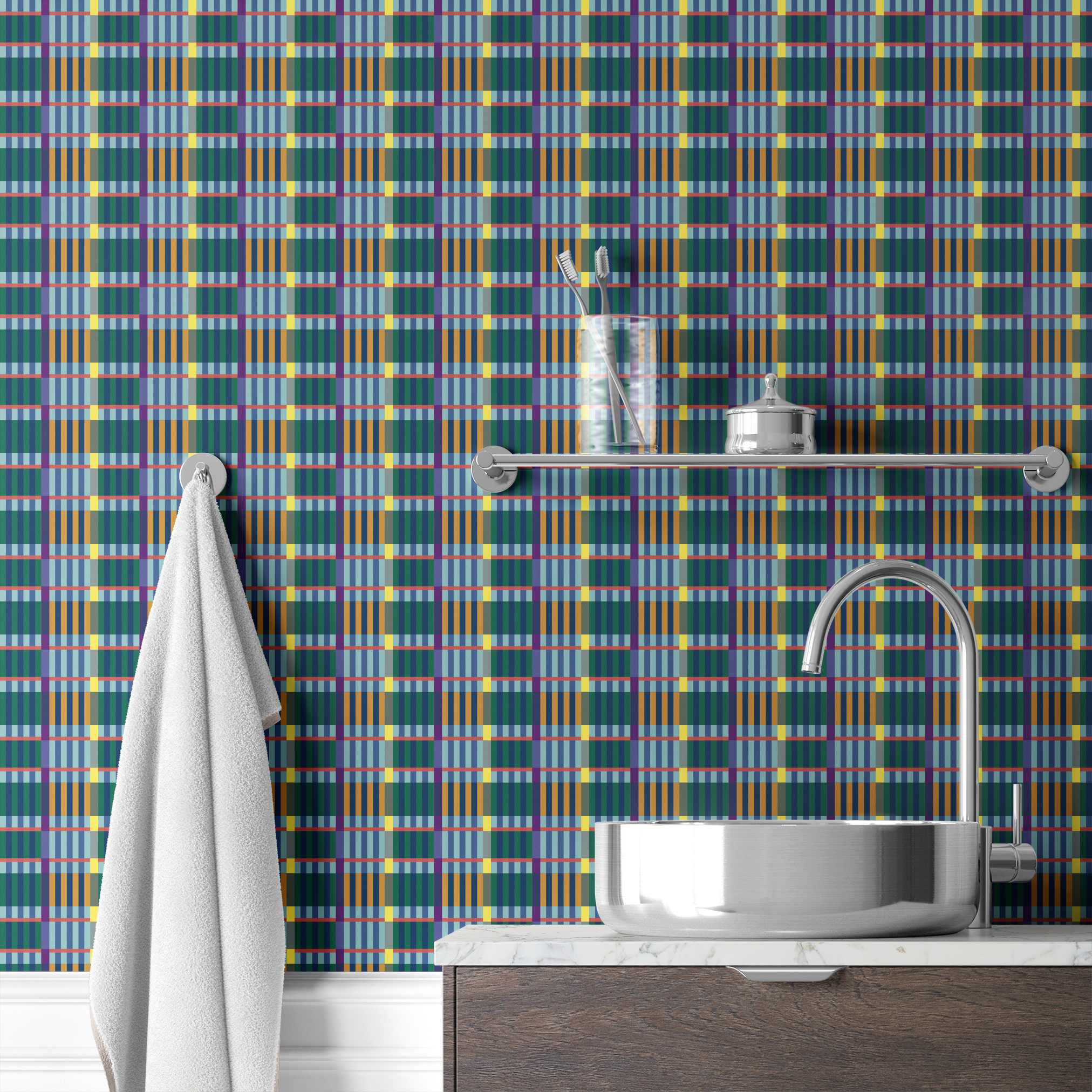 wallpaper bath mockup