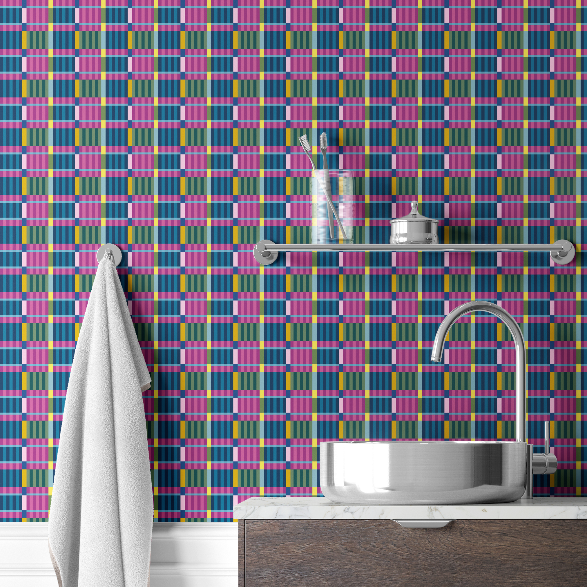 wallpaper bath mockup