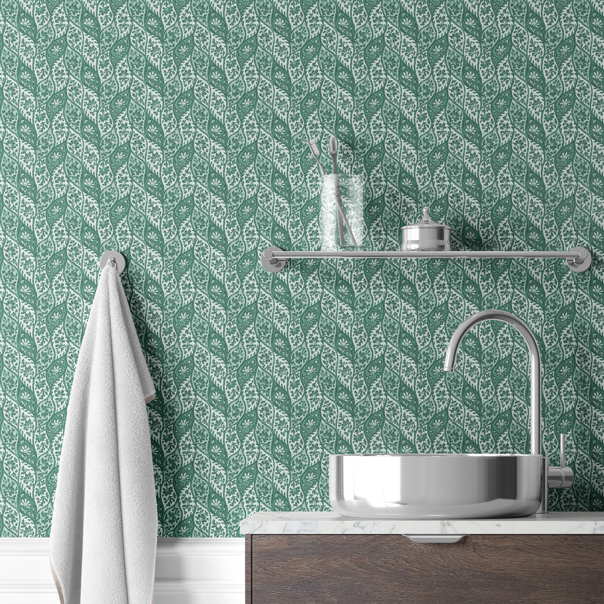 wallpaper bath mockup