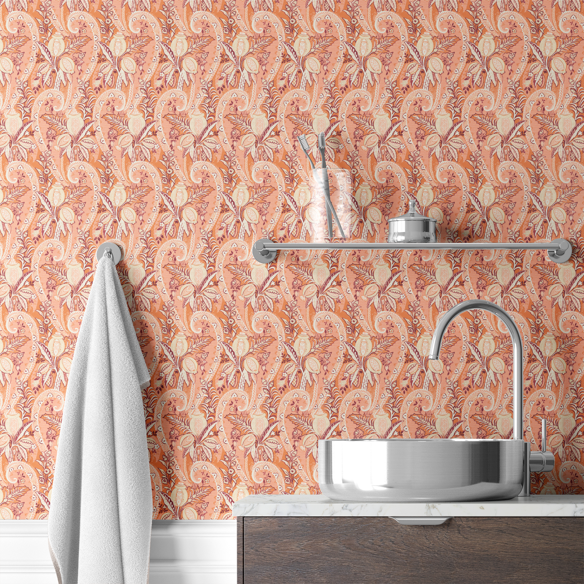 wallpaper bath mockup