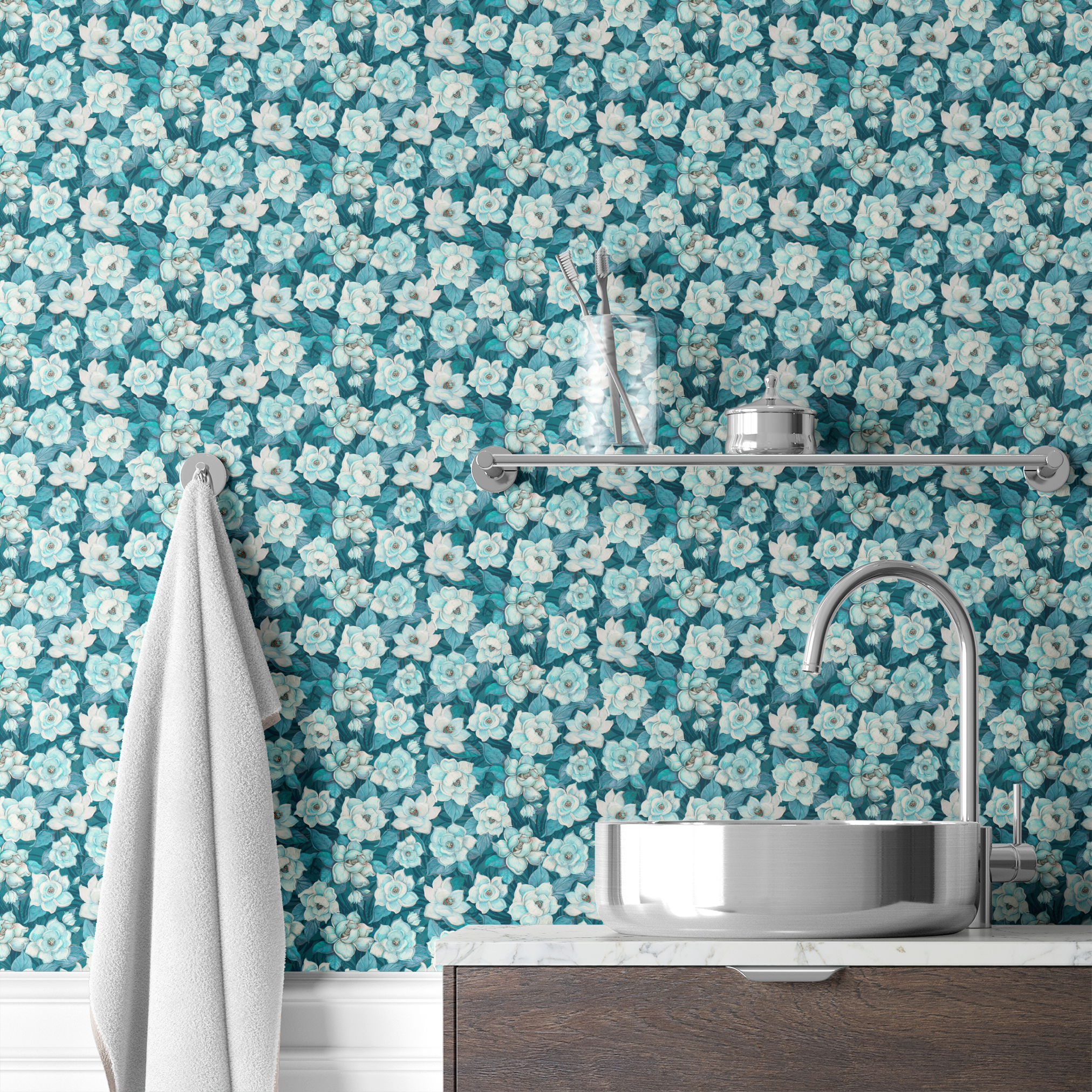 wallpaper bath mockup