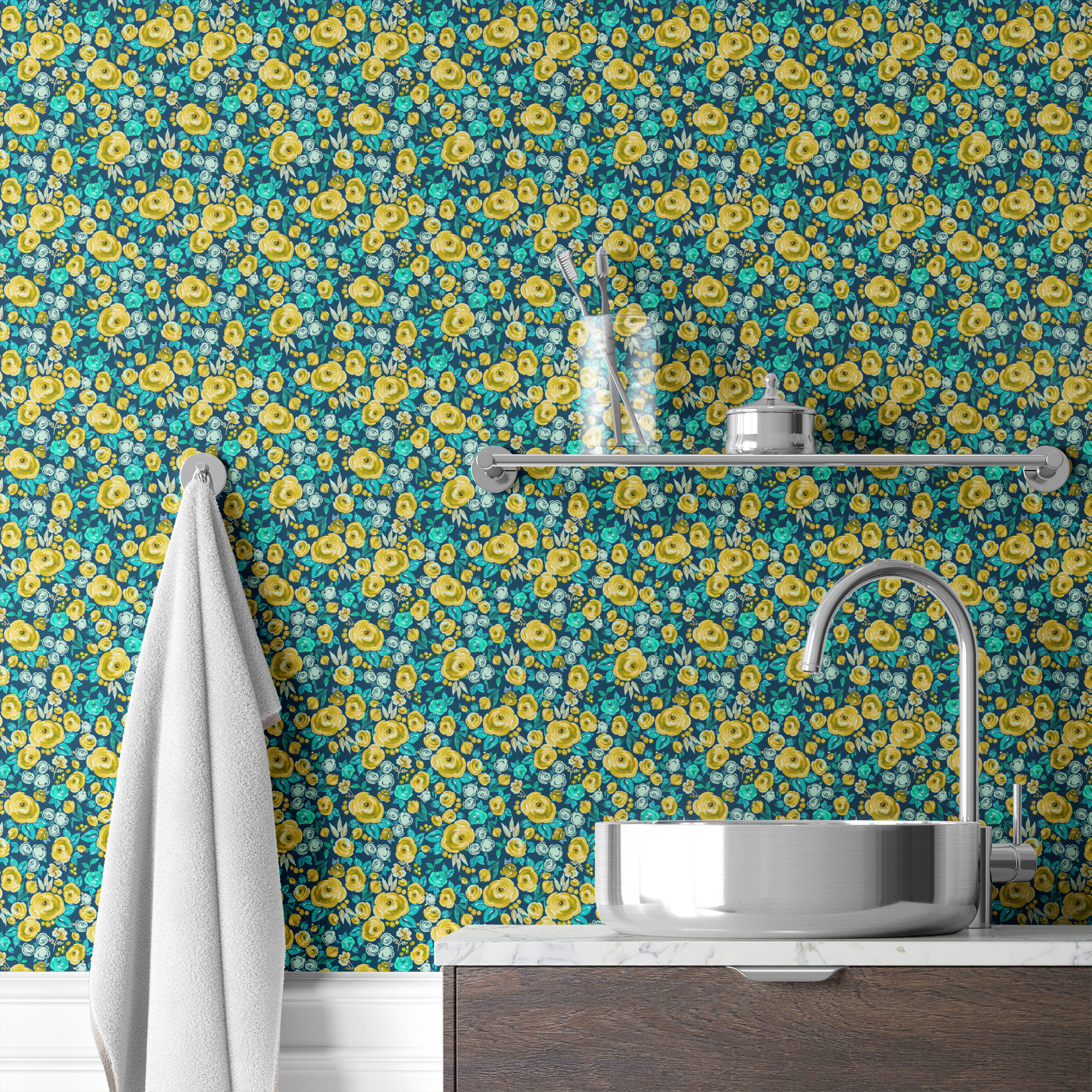 wallpaper bath mockup