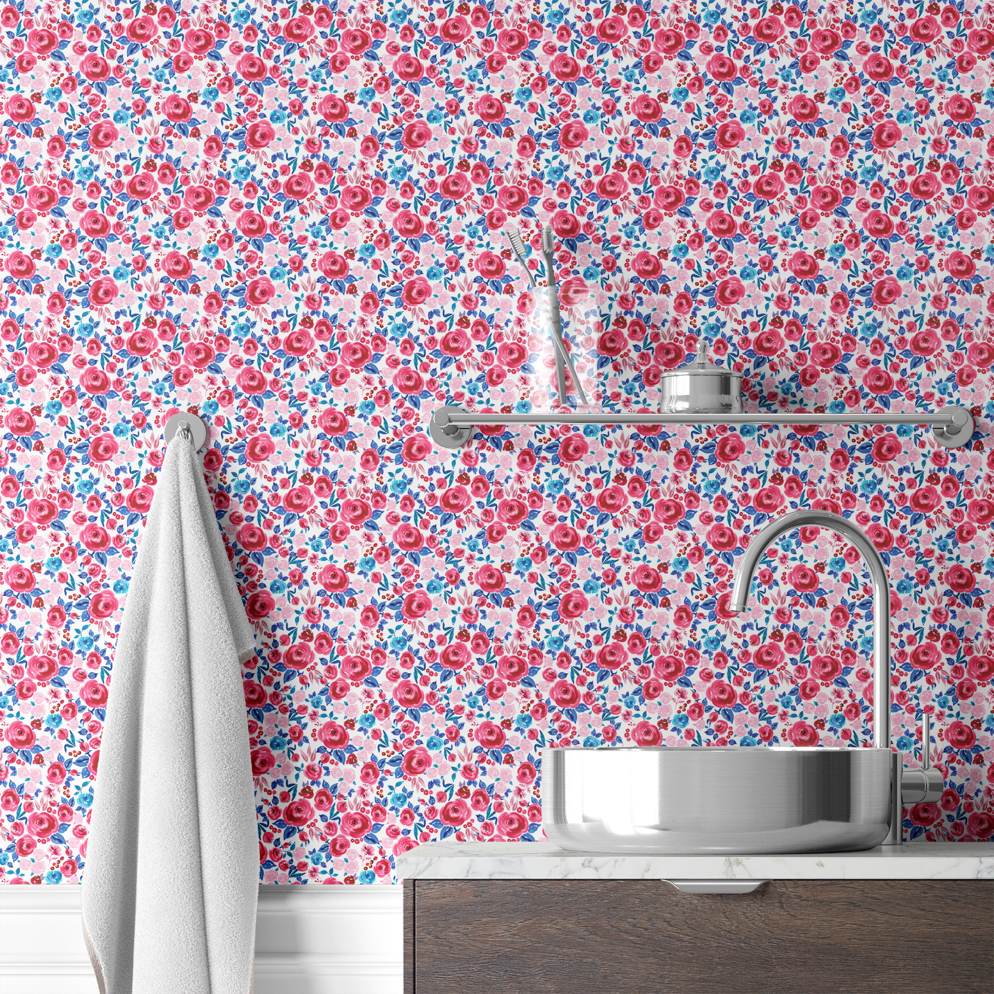 wallpaper bath mockup