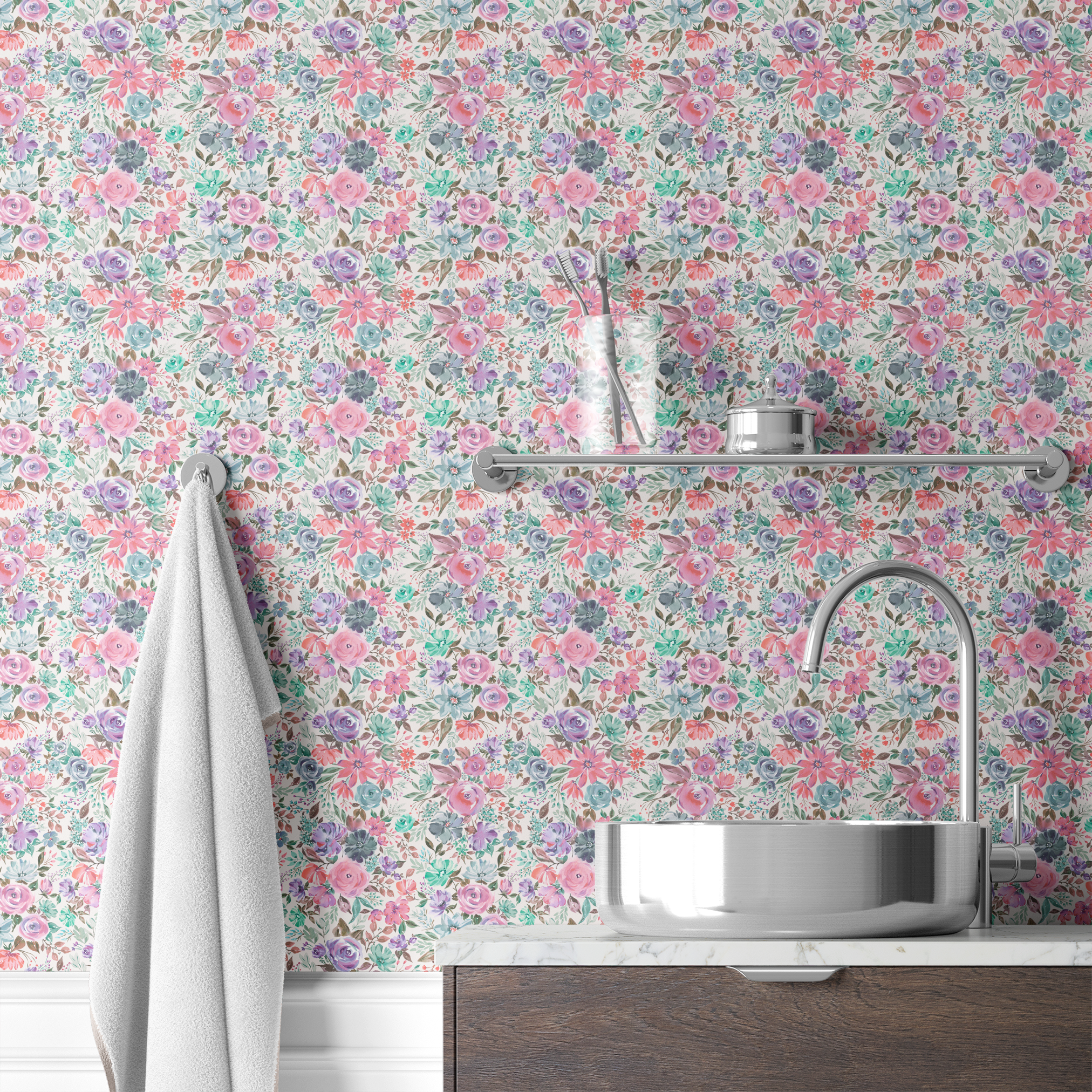 wallpaper bath mockup
