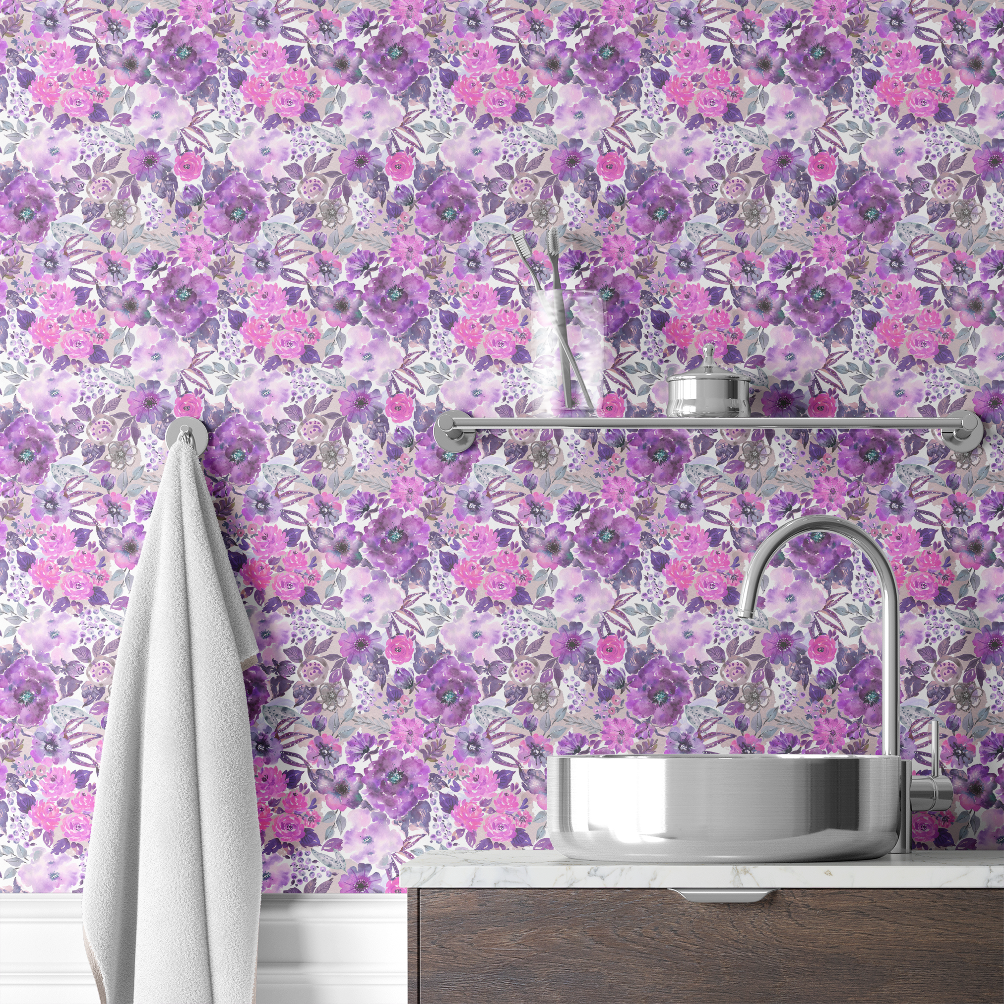 wallpaper bath mockup