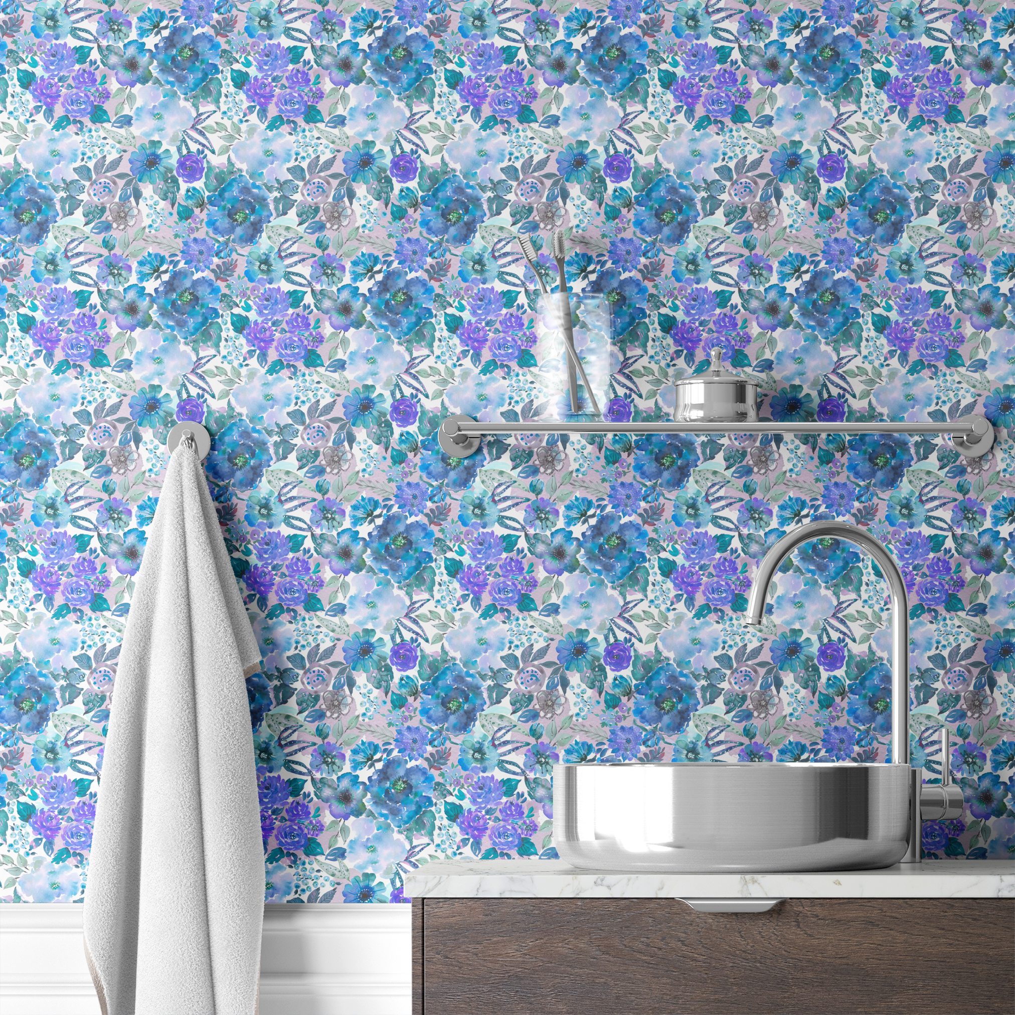 wallpaper bath mockup