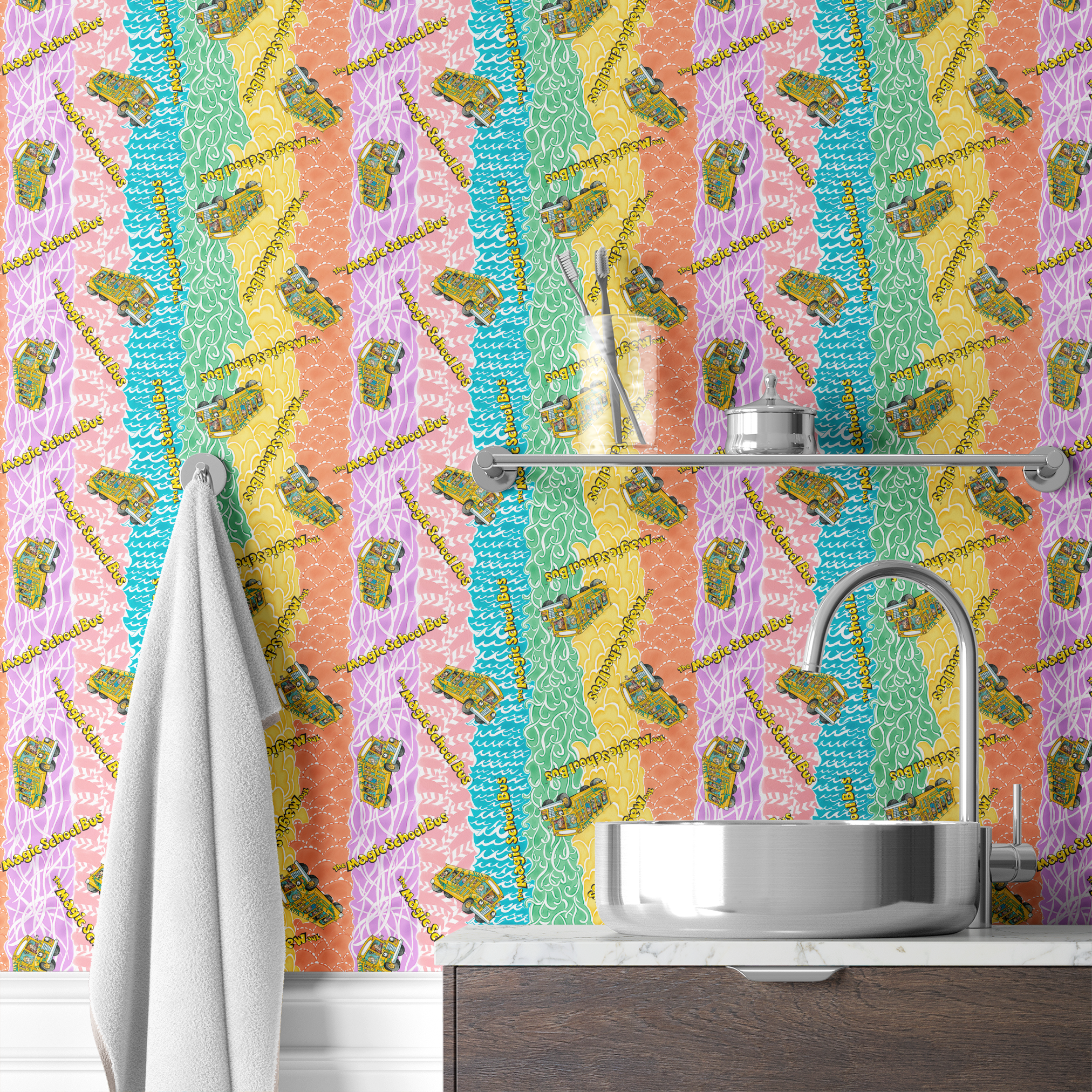 wallpaper bath mockup