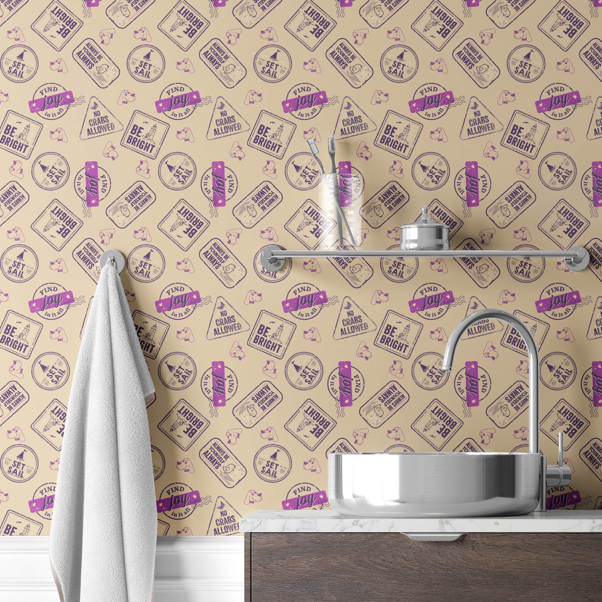 wallpaper bath mockup