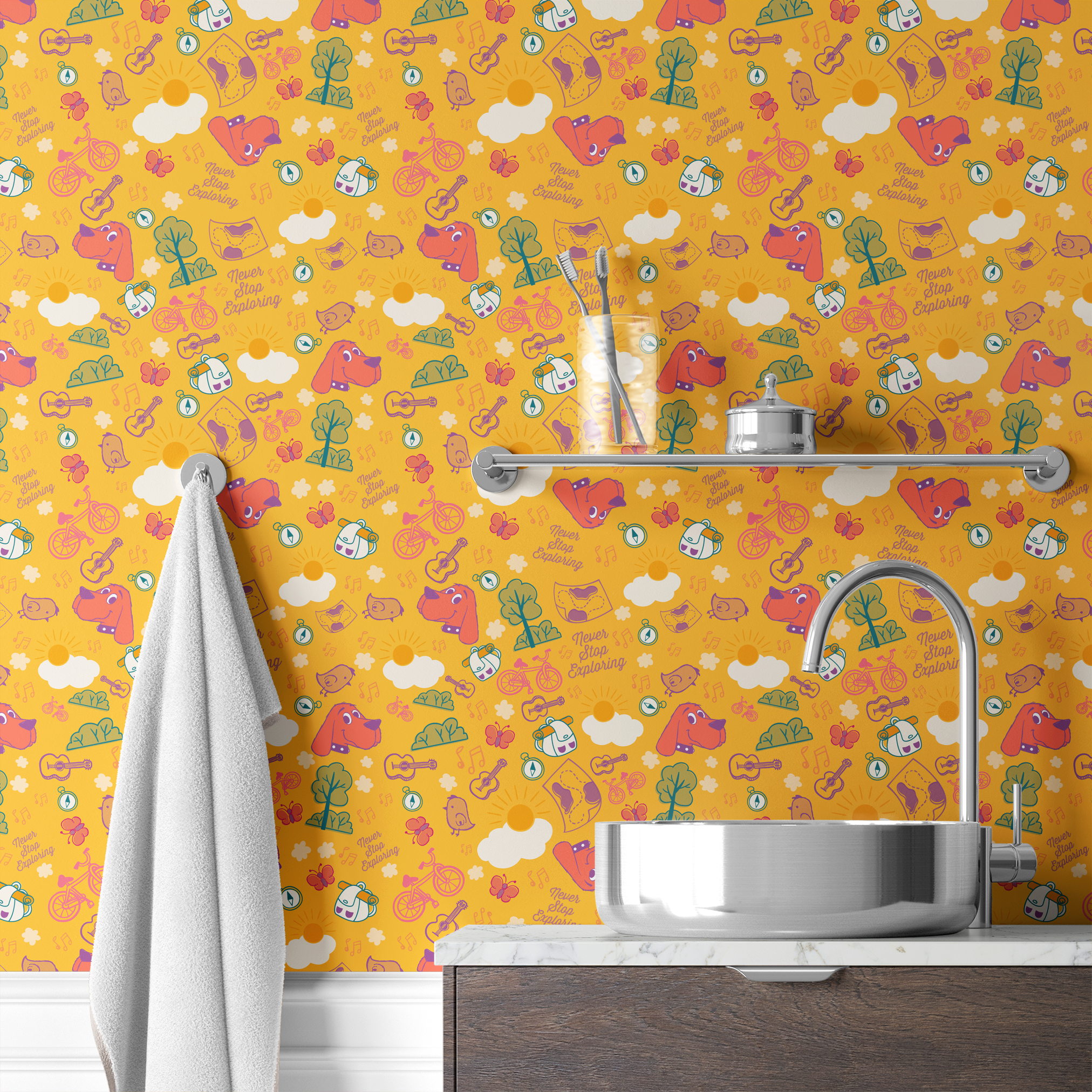 wallpaper bath mockup