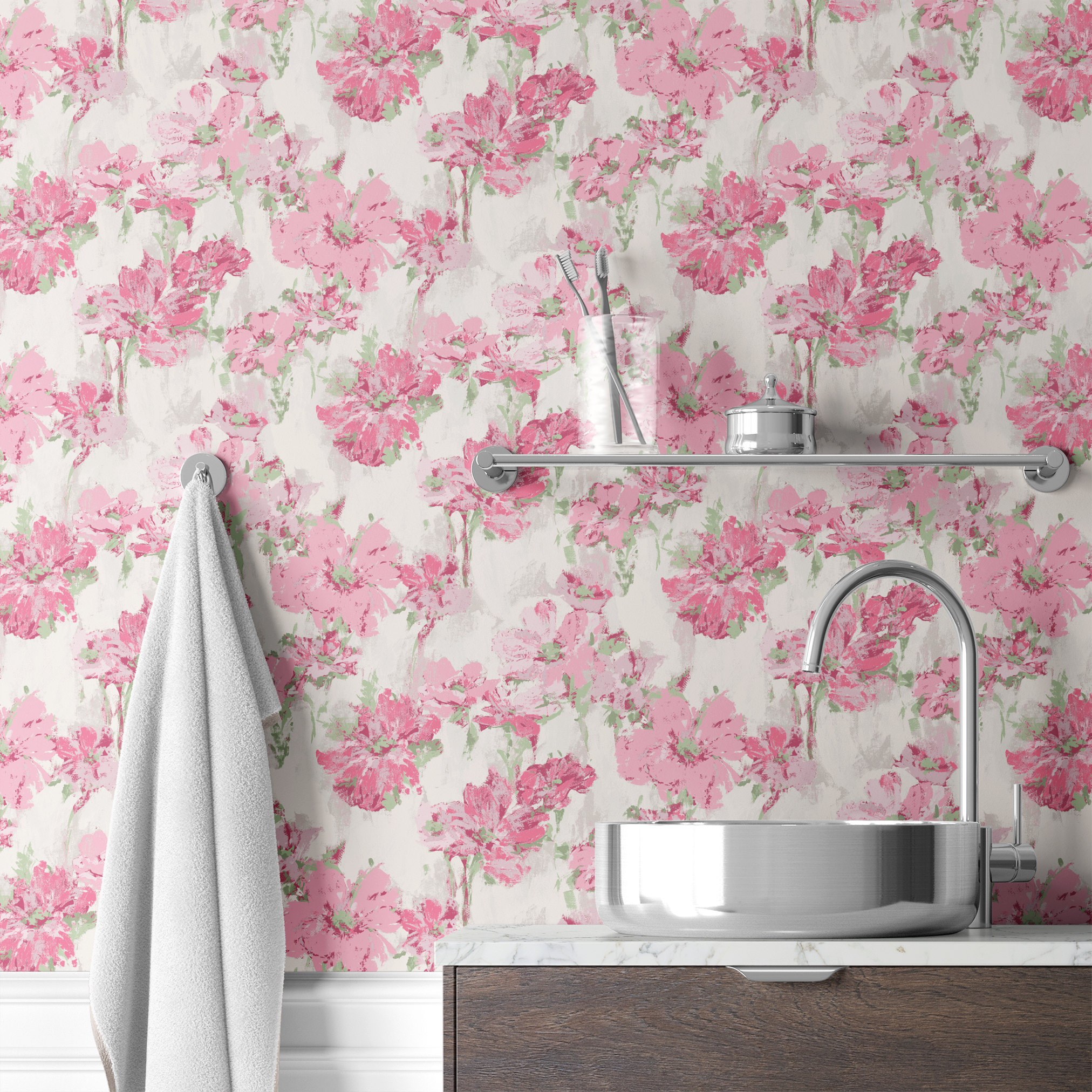 wallpaper bath mockup