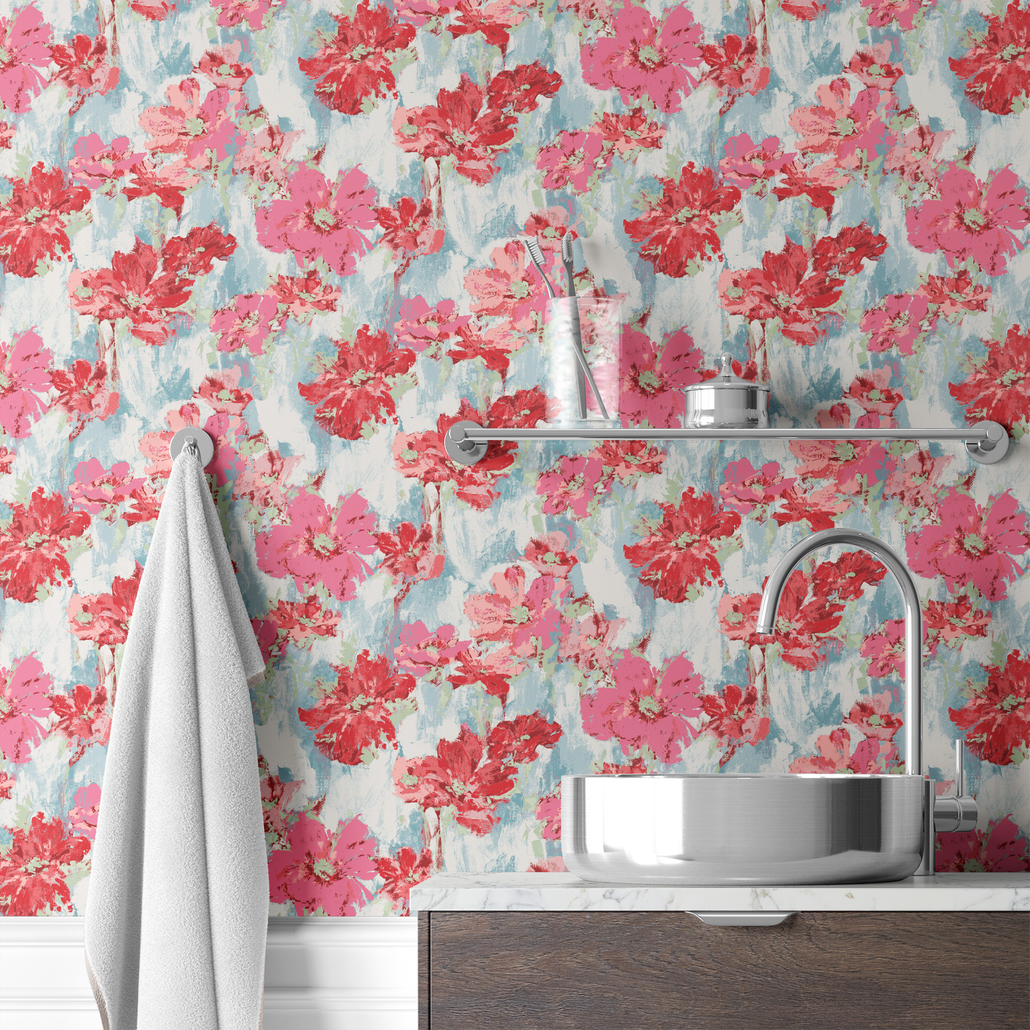 wallpaper bath mockup
