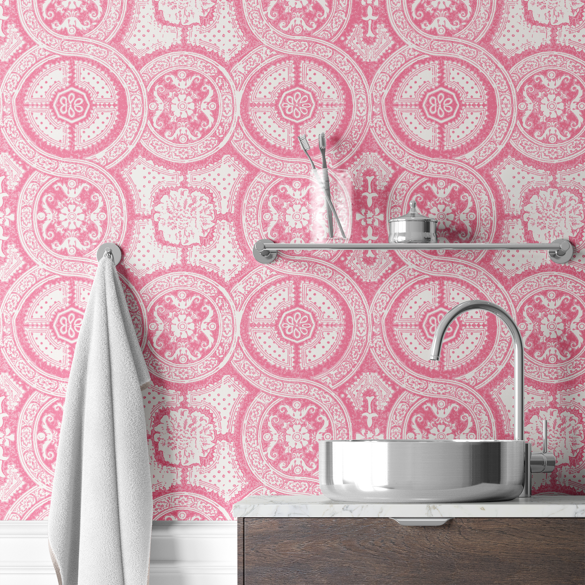 wallpaper bath mockup
