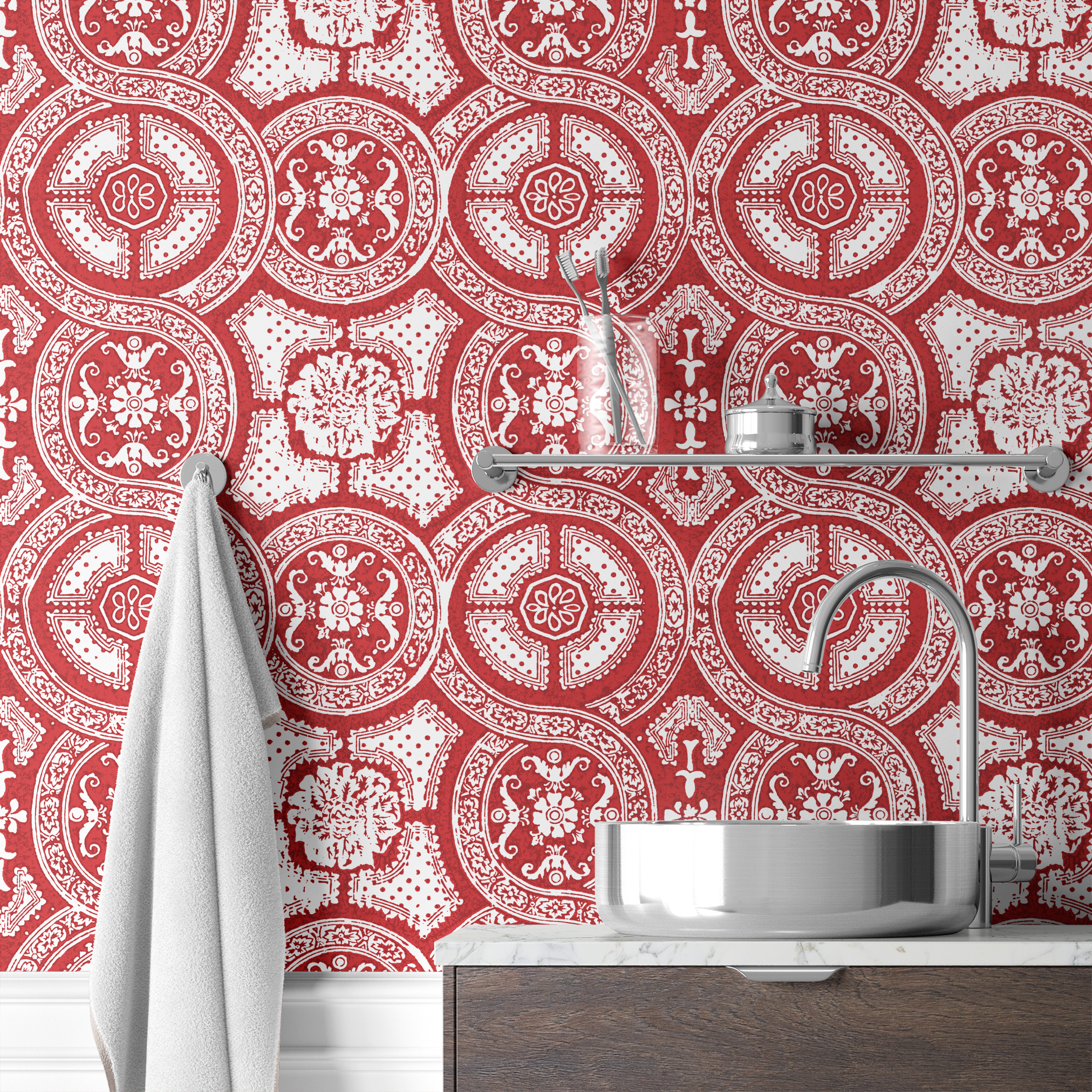 wallpaper bath mockup