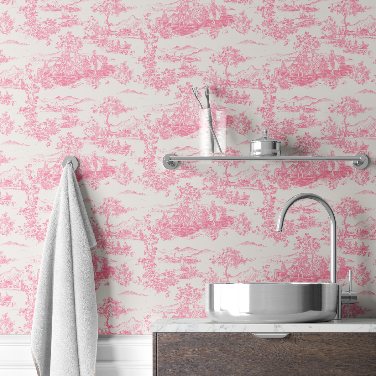 wallpaper bath mockup