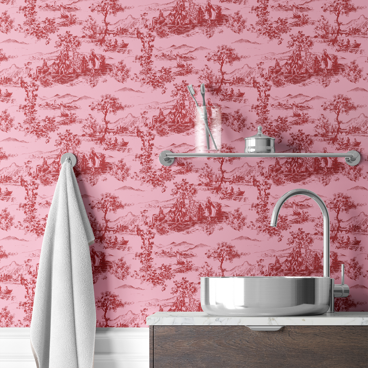 wallpaper bath mockup
