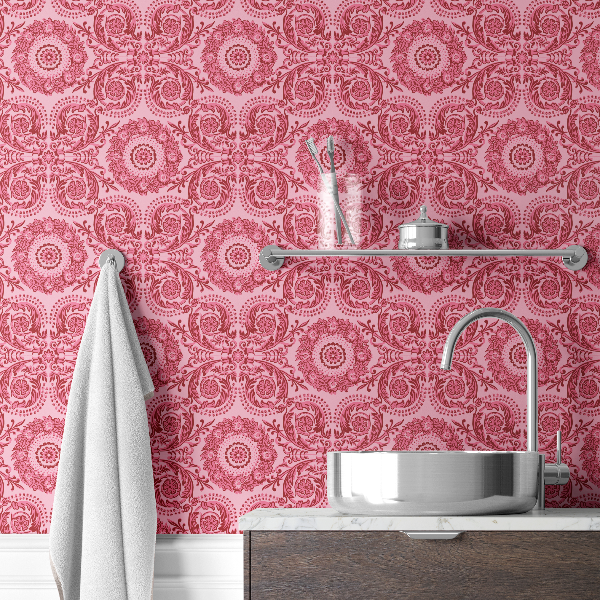 wallpaper bath mockup