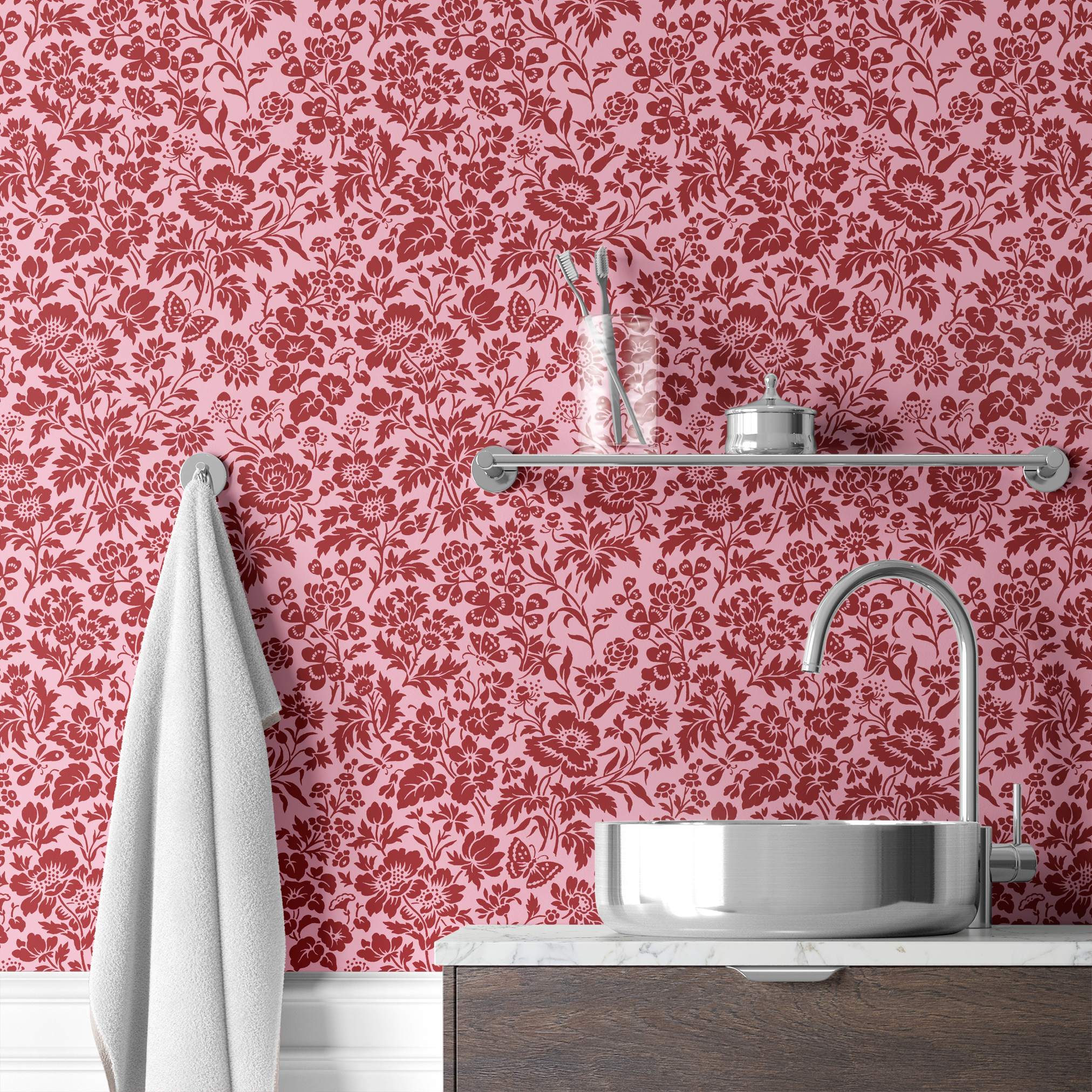 wallpaper bath mockup