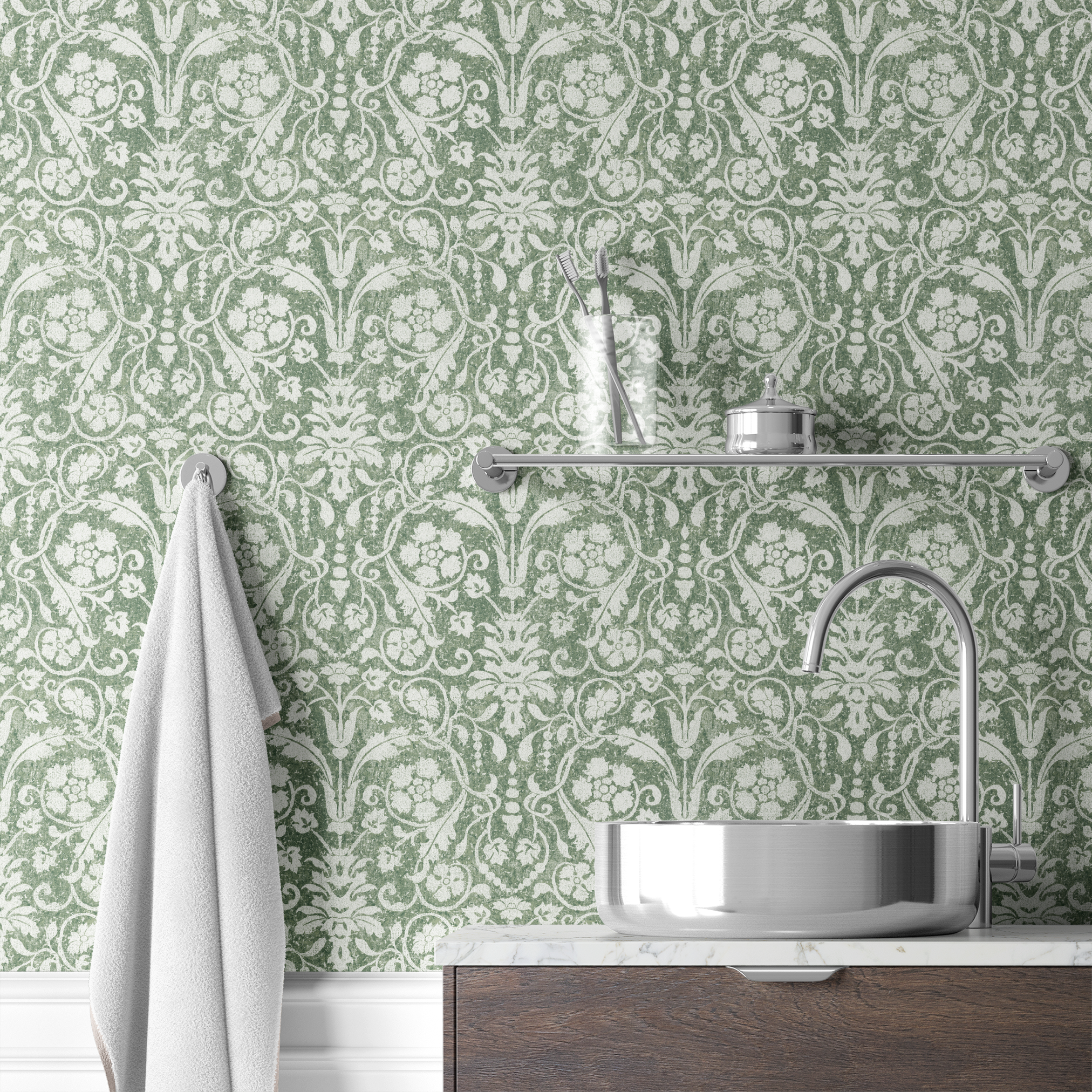 wallpaper bath mockup