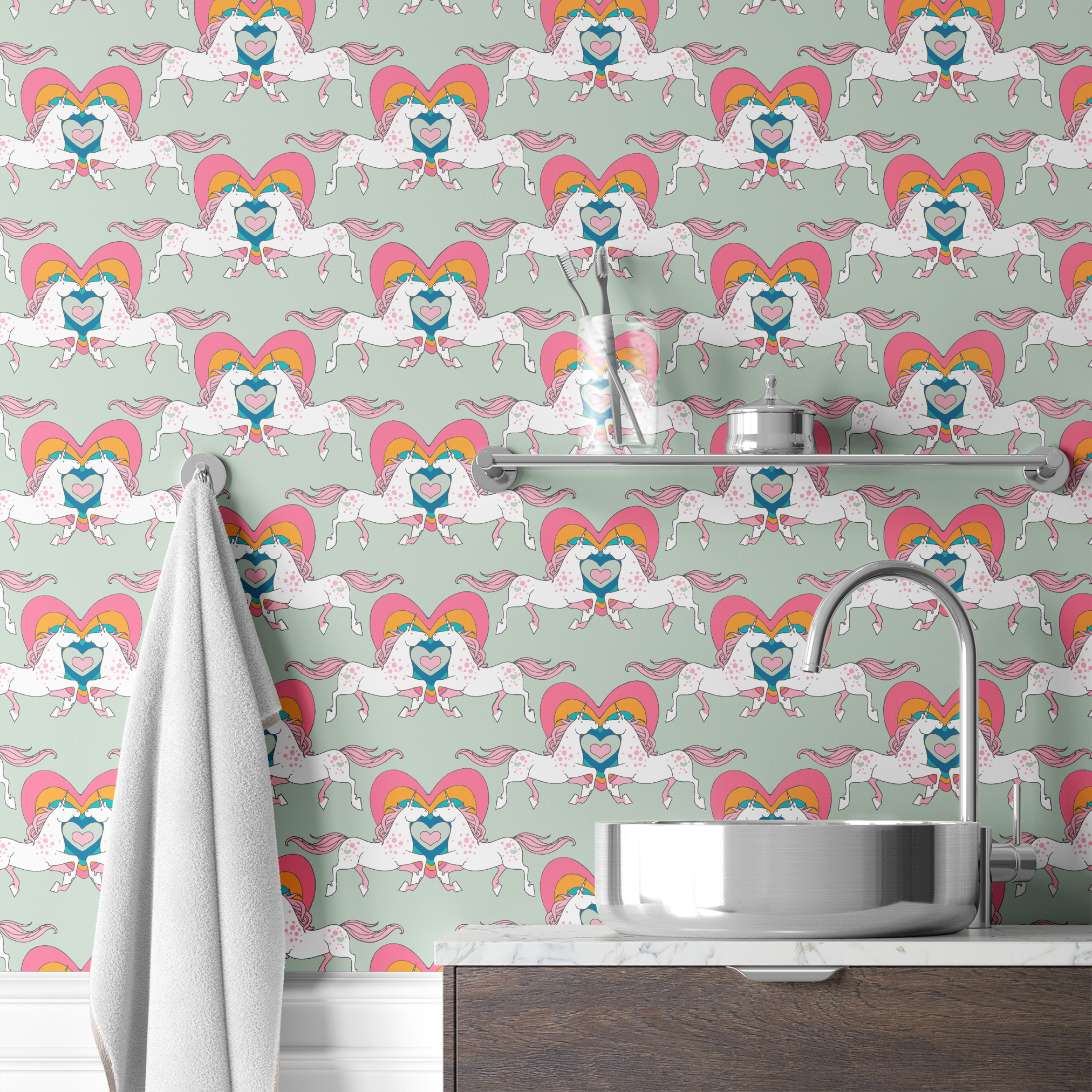 wallpaper bath mockup