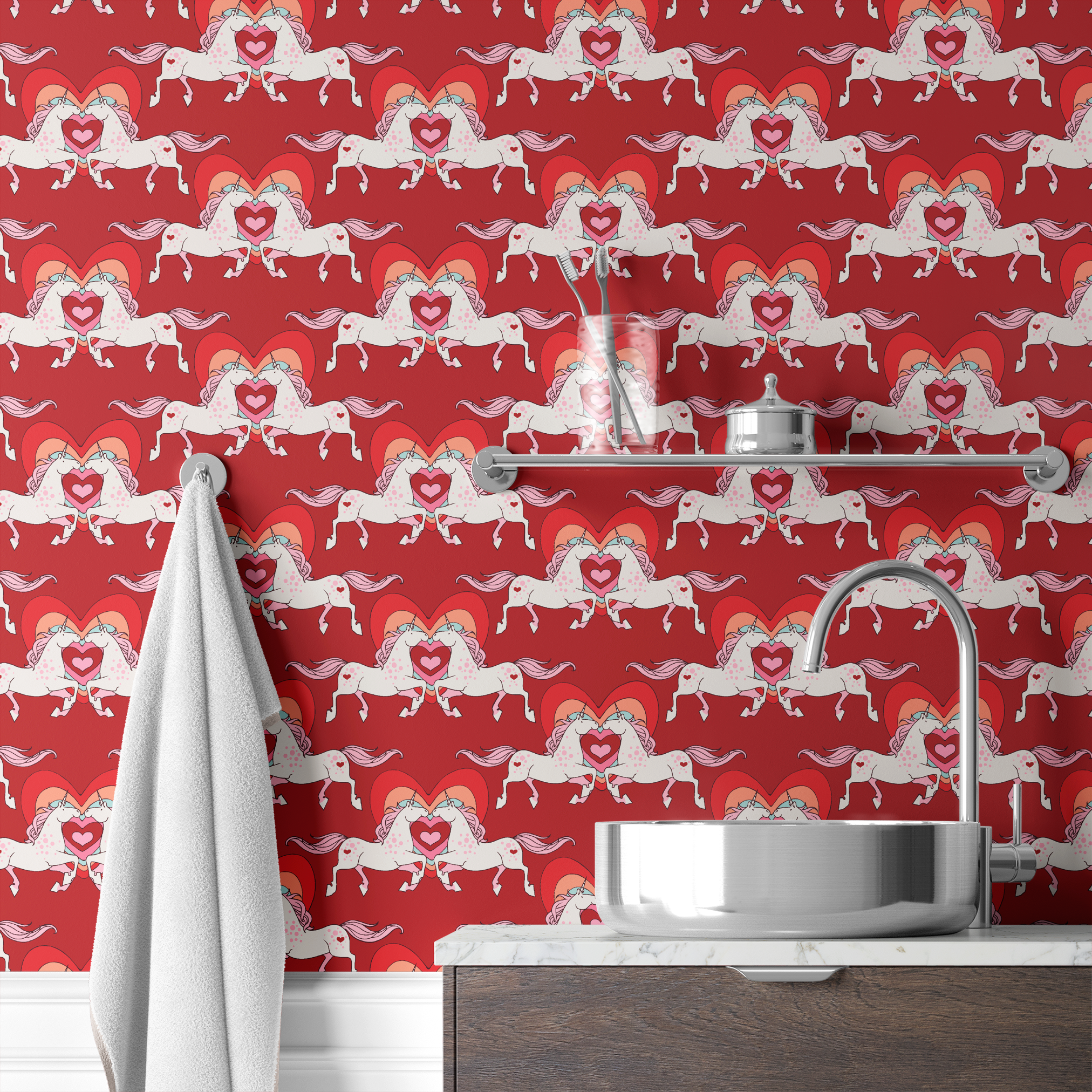 wallpaper bath mockup