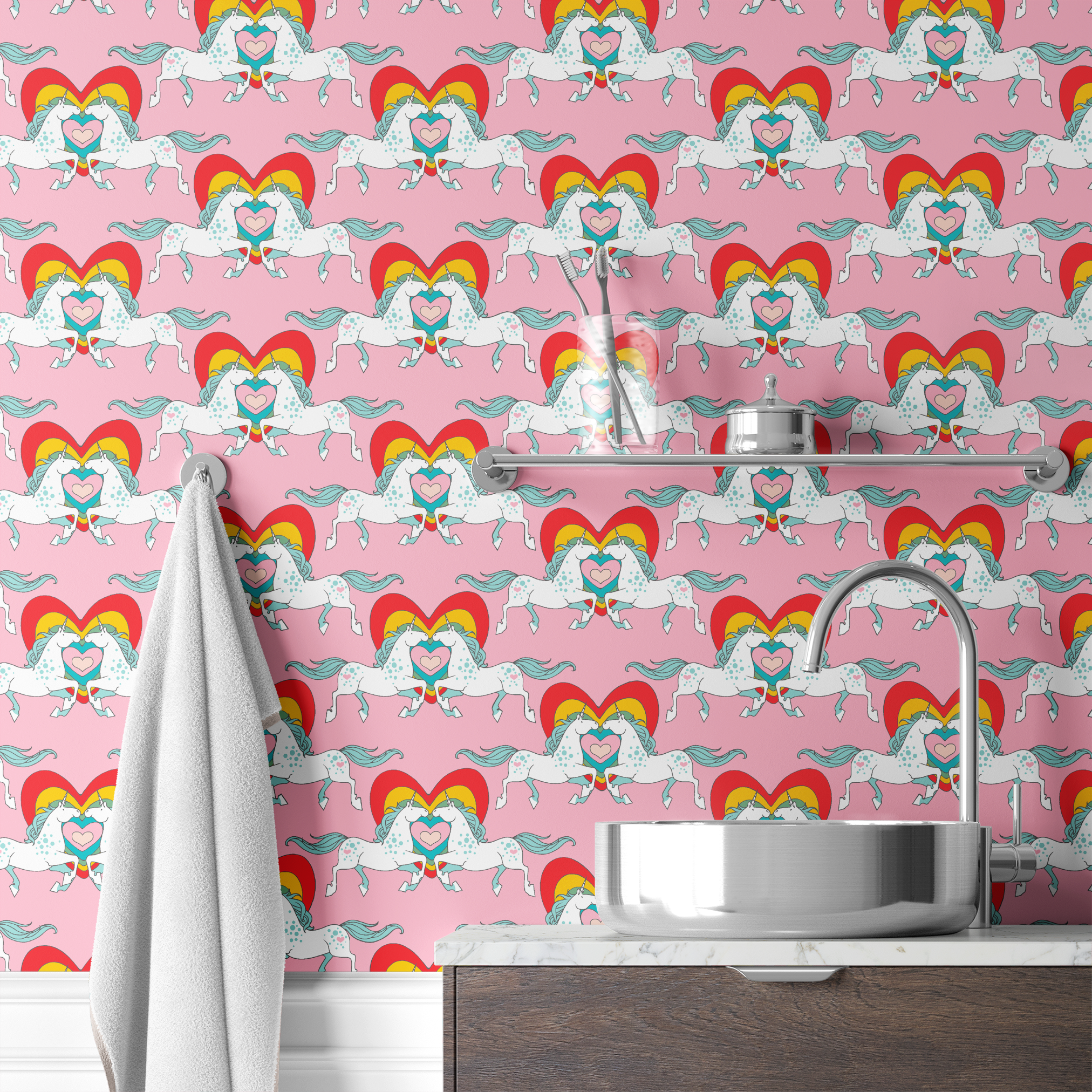 wallpaper bath mockup