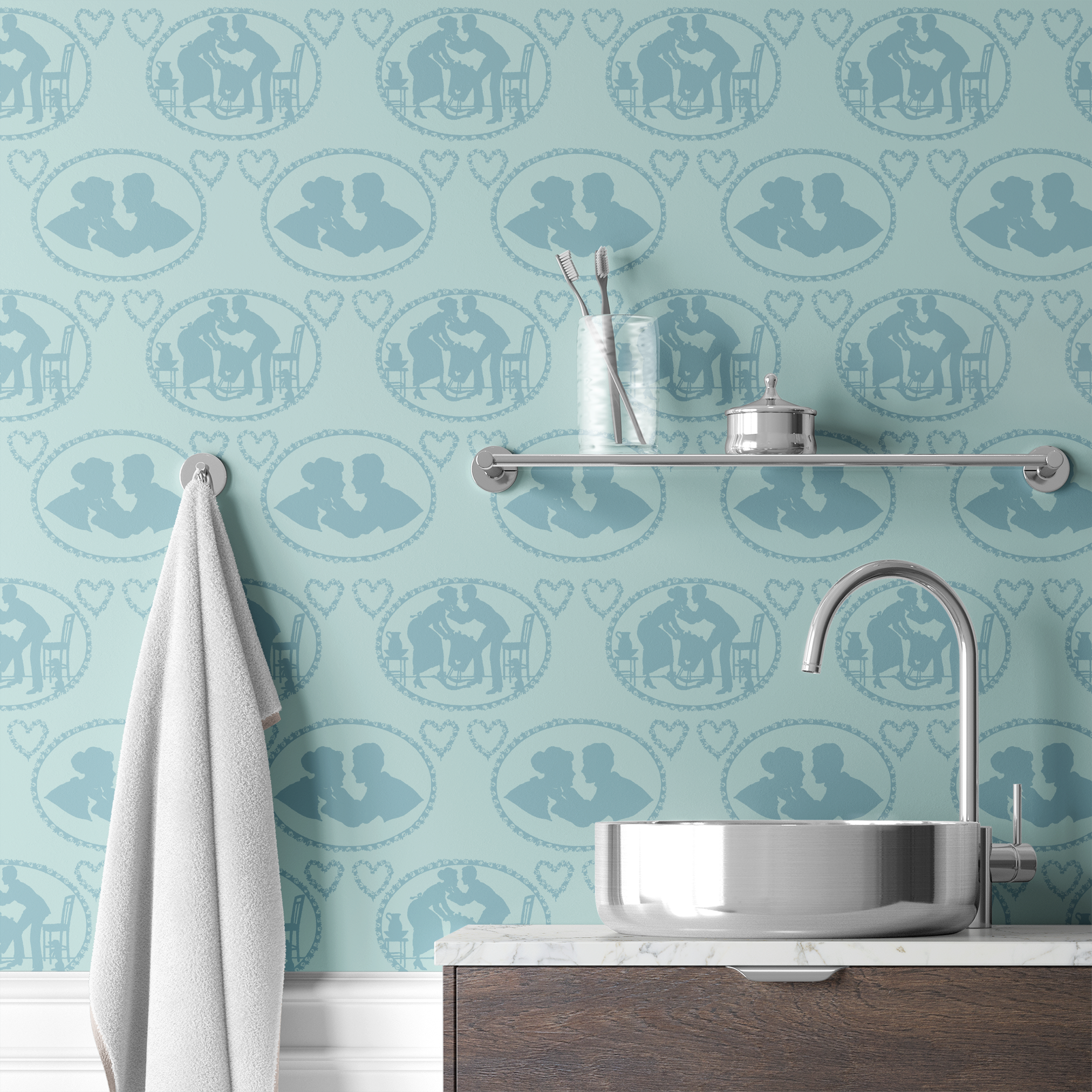 wallpaper bath mockup