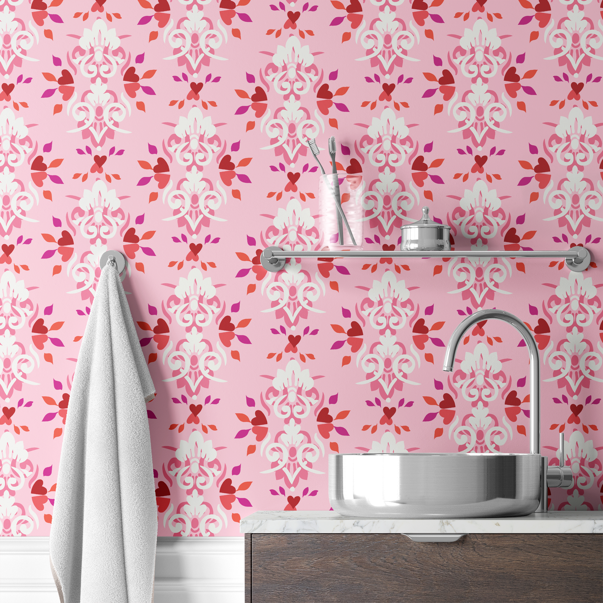 wallpaper bath mockup
