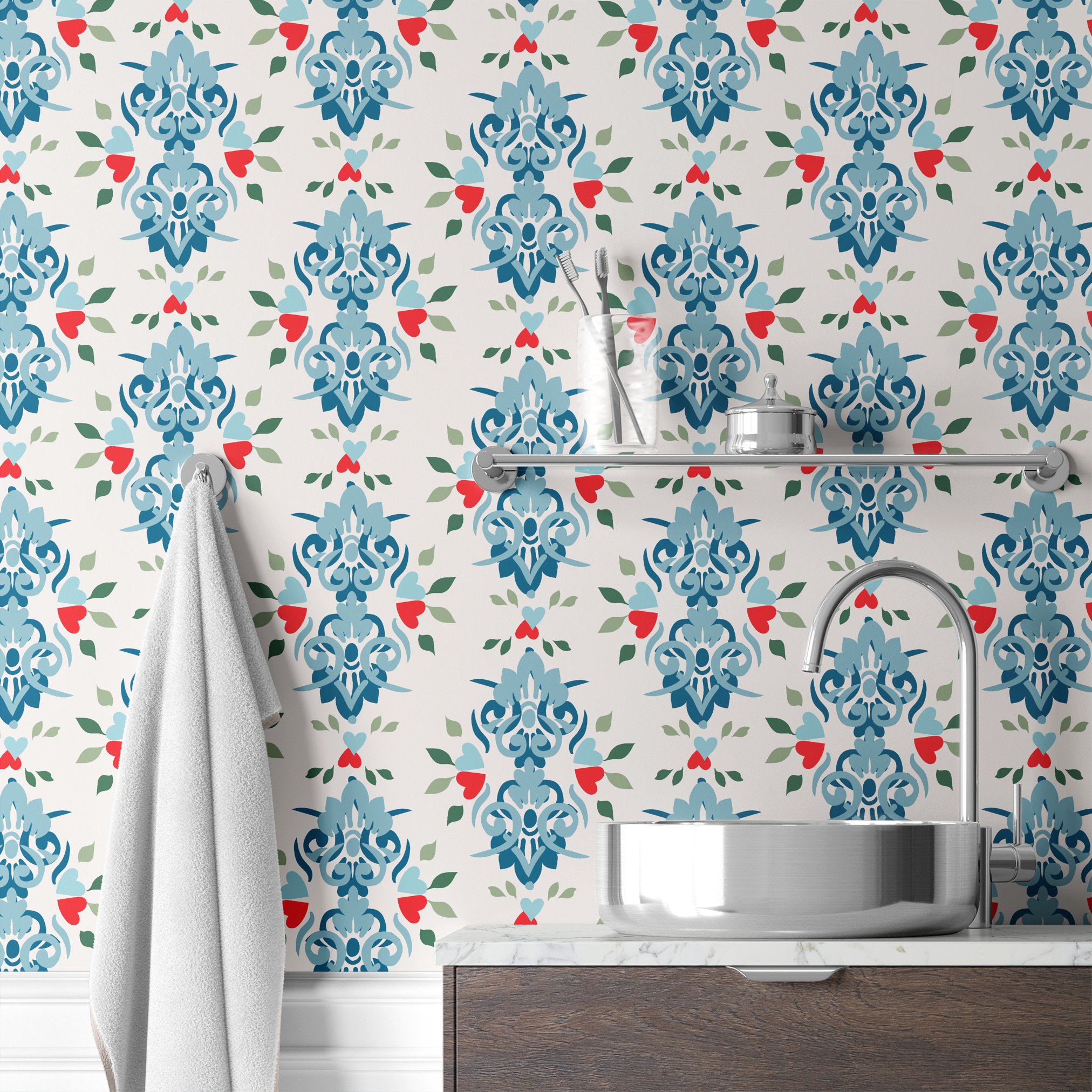 wallpaper bath mockup