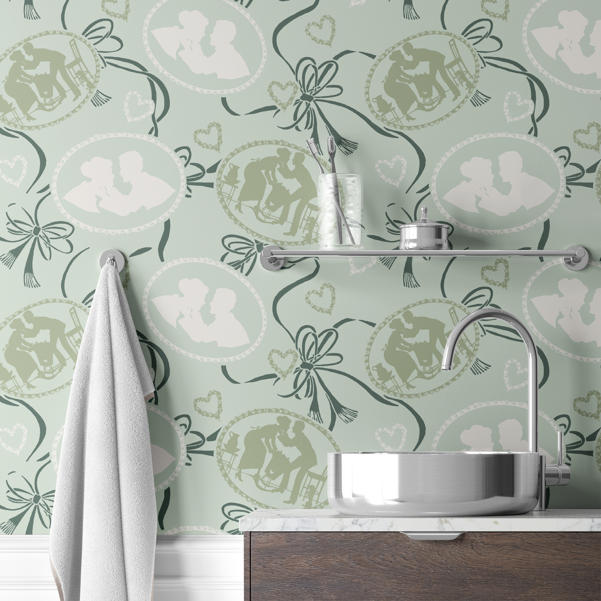 wallpaper bath mockup