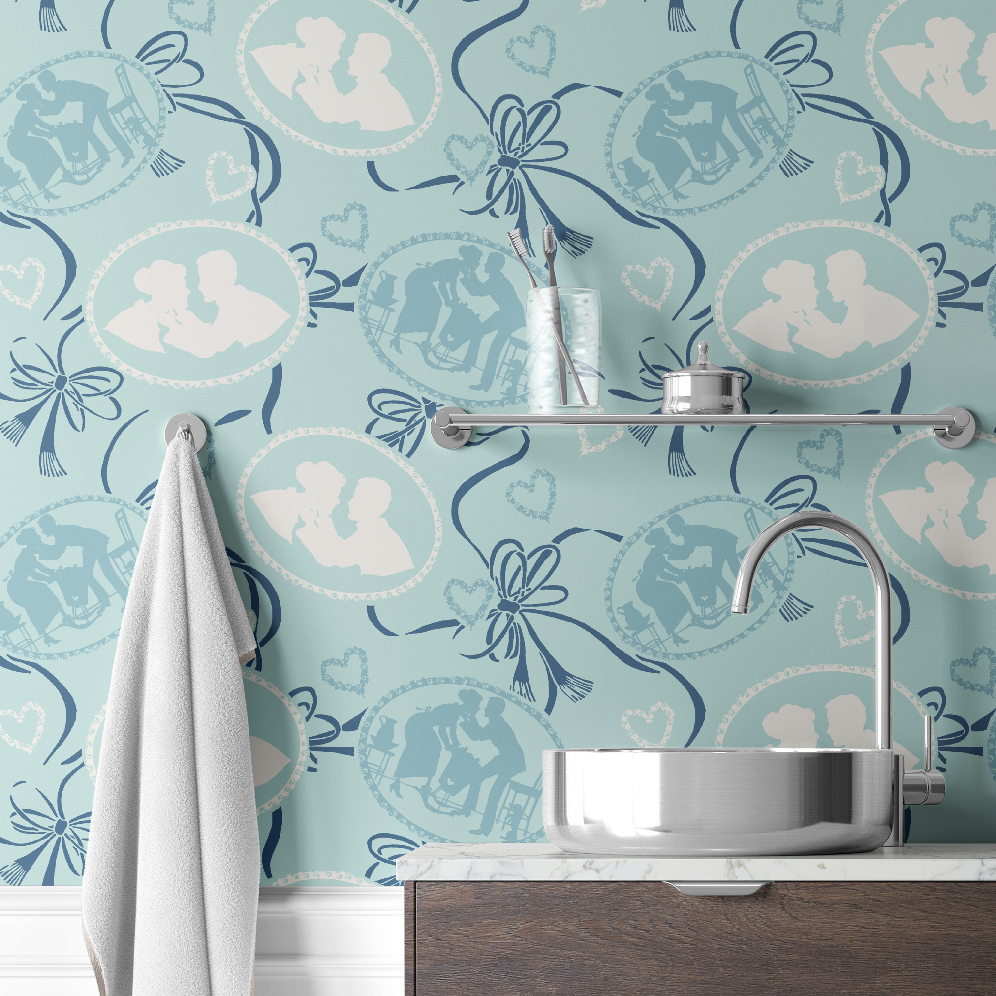 wallpaper bath mockup