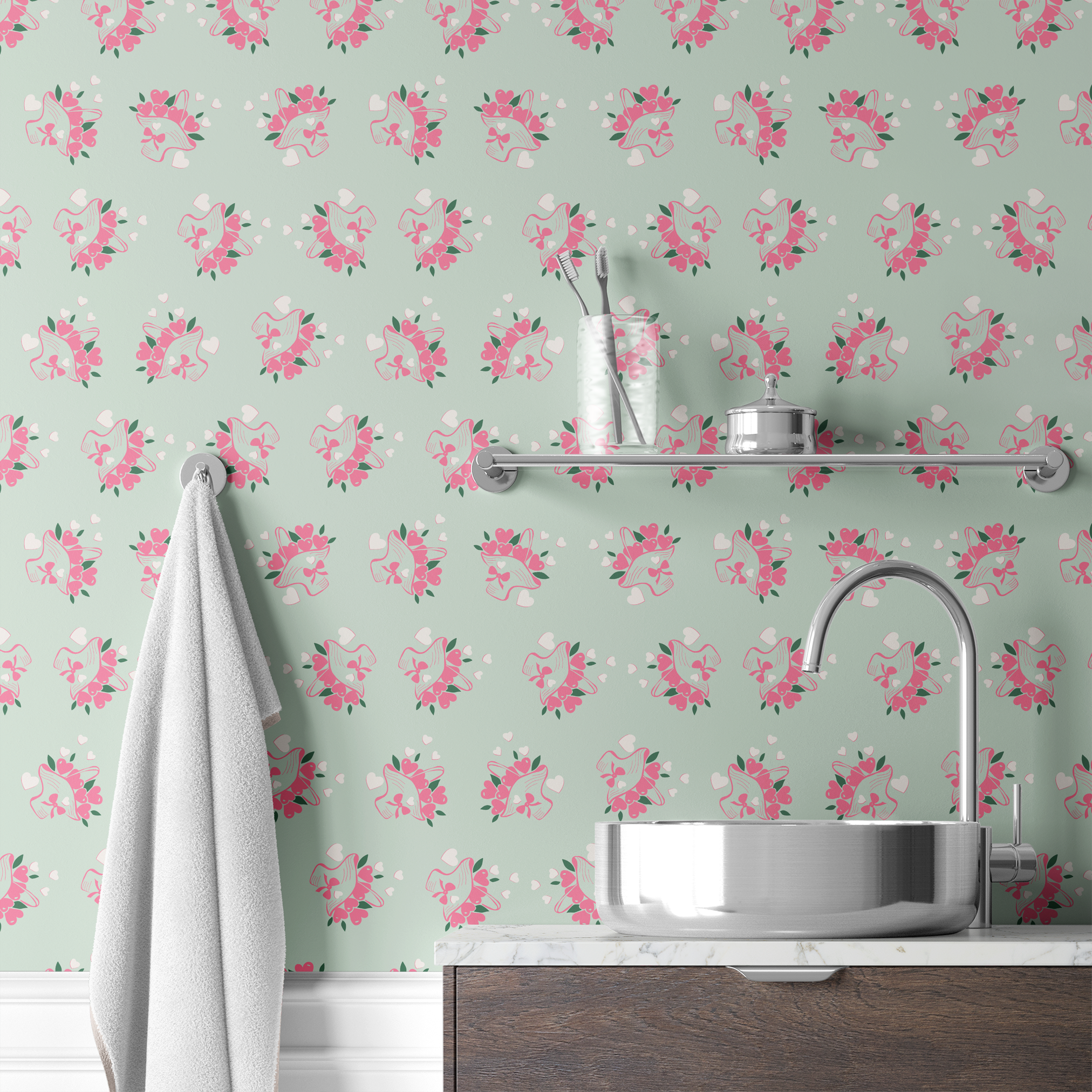 wallpaper bath mockup