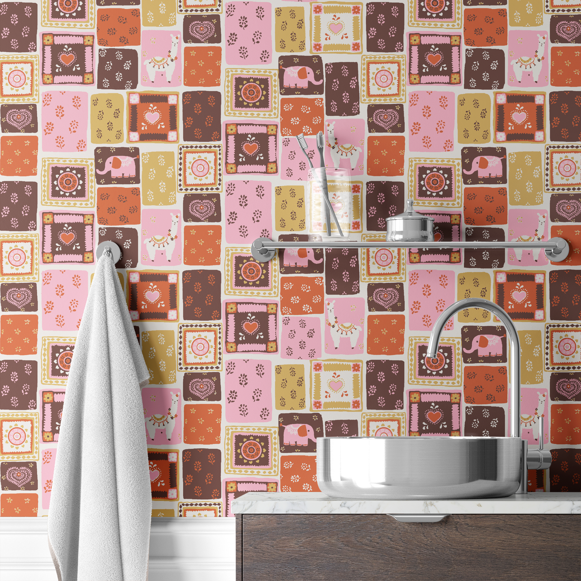 wallpaper bath mockup