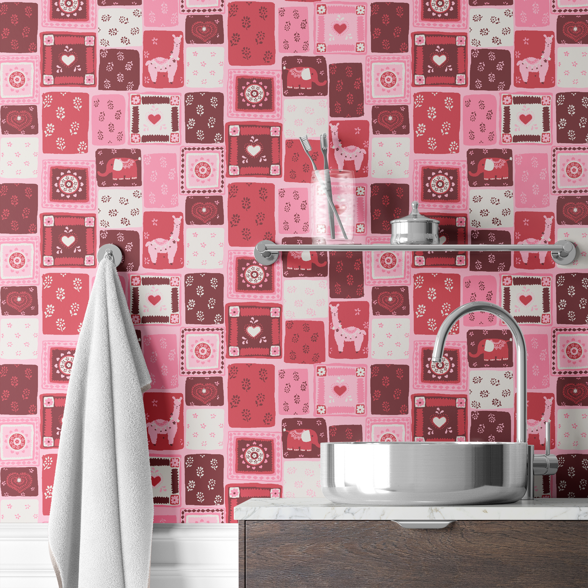 wallpaper bath mockup