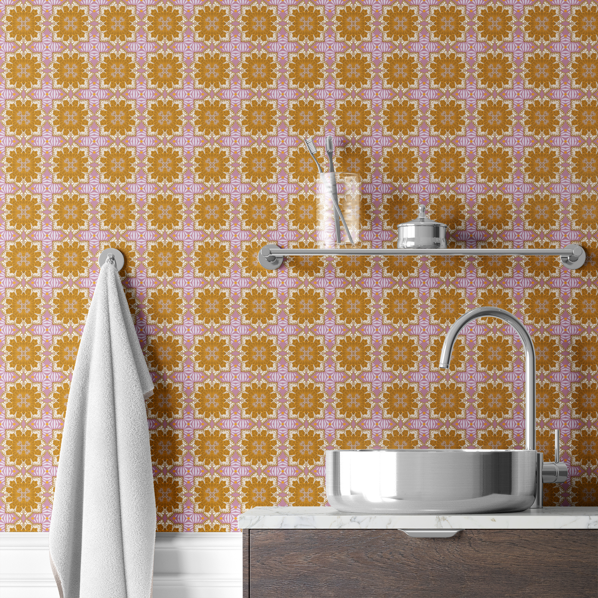 wallpaper bath mockup