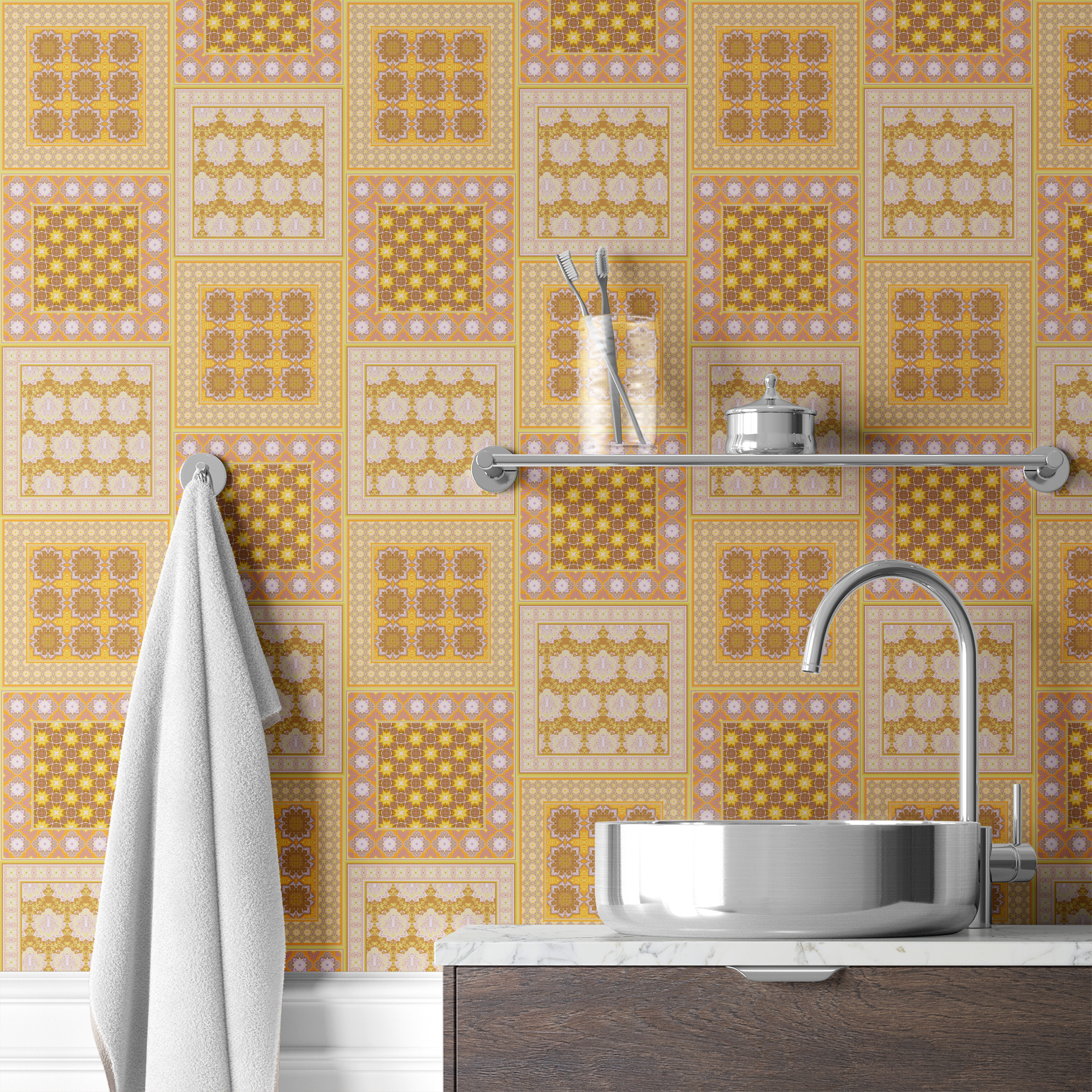 wallpaper bath mockup