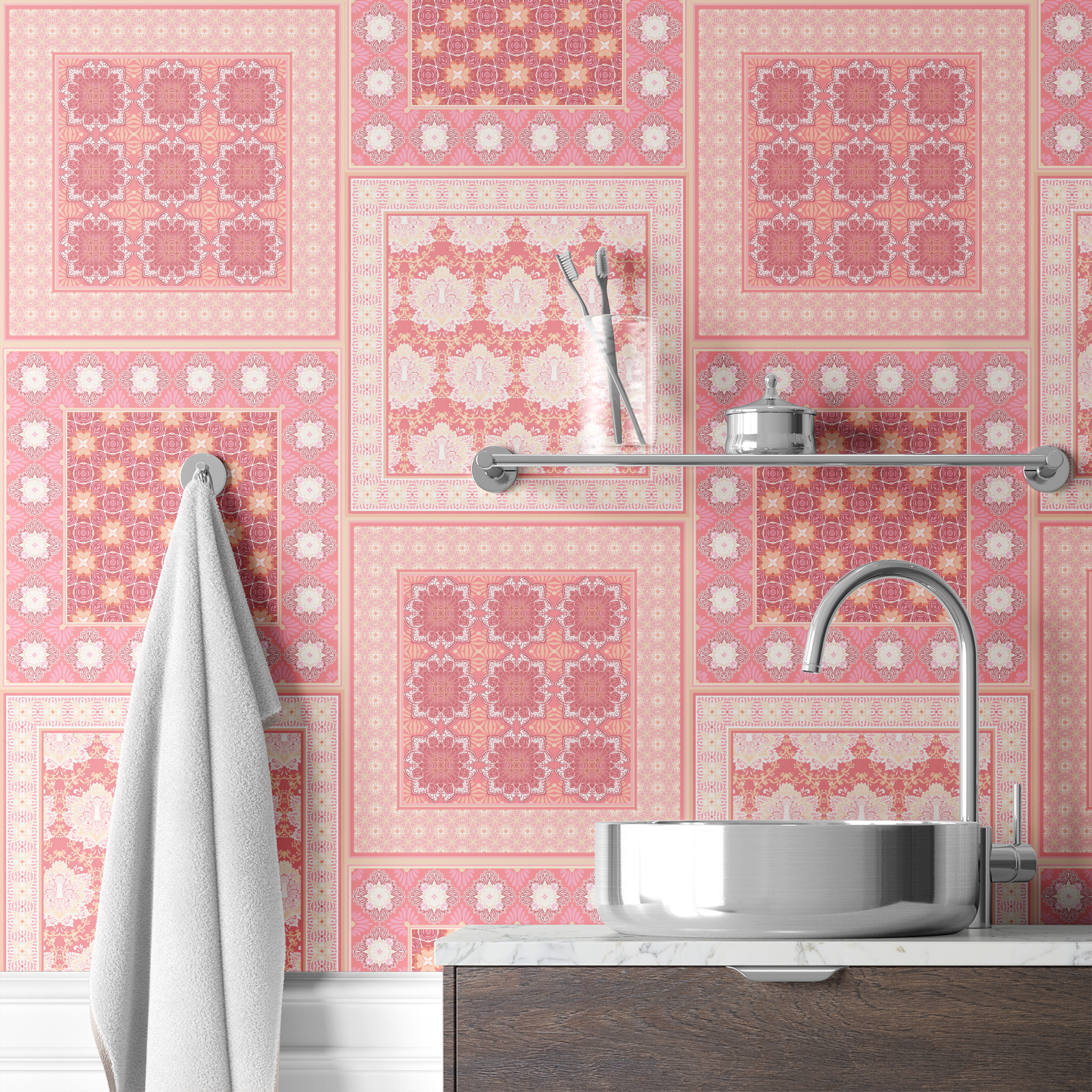 wallpaper bath mockup