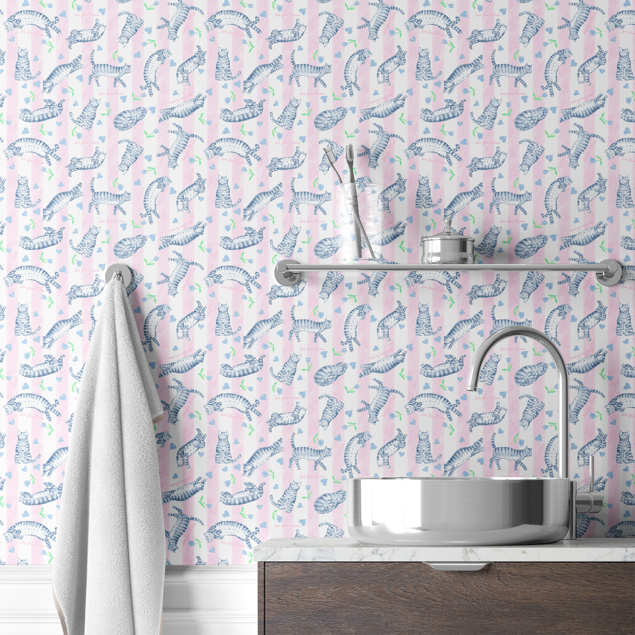 wallpaper bath mockup