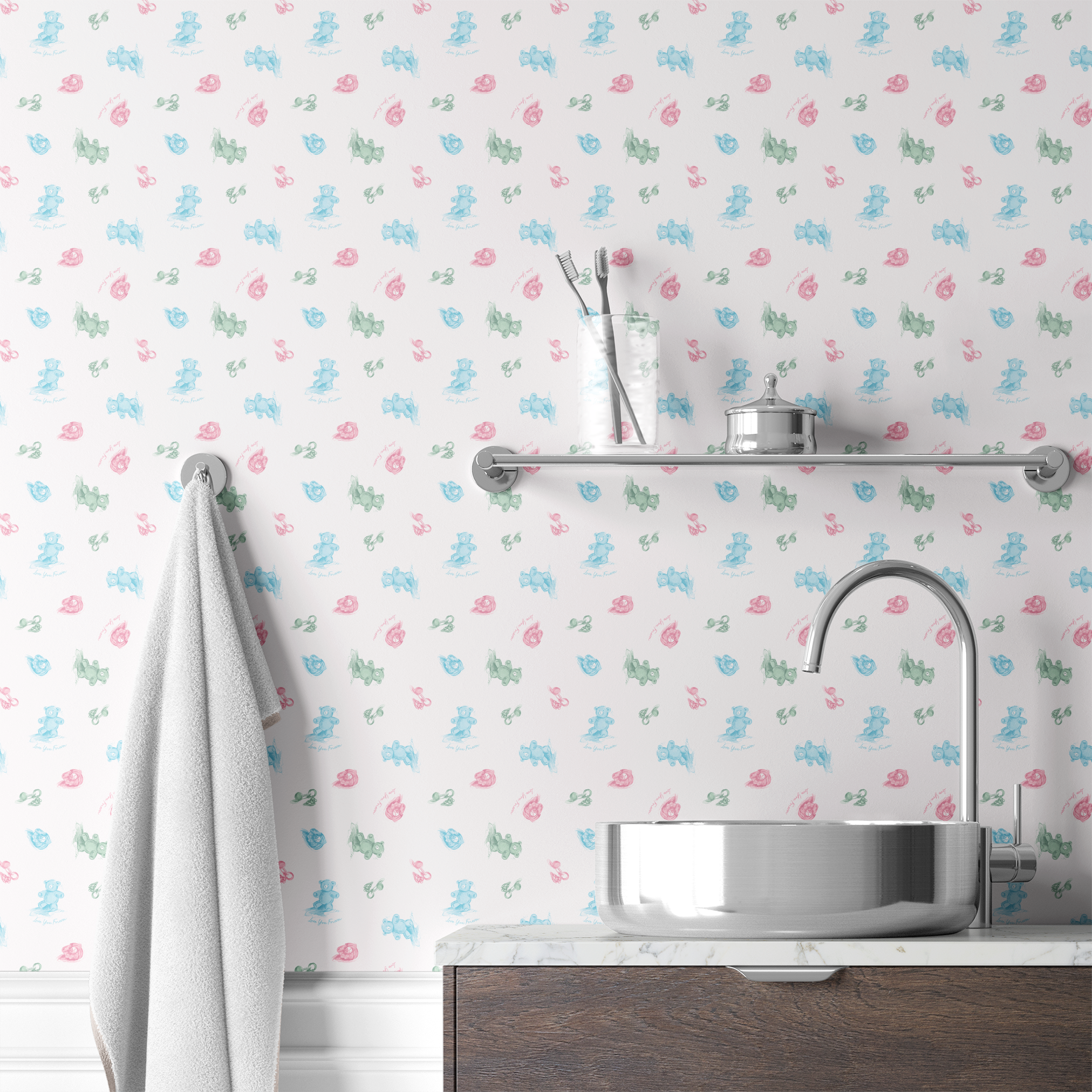 wallpaper bath mockup