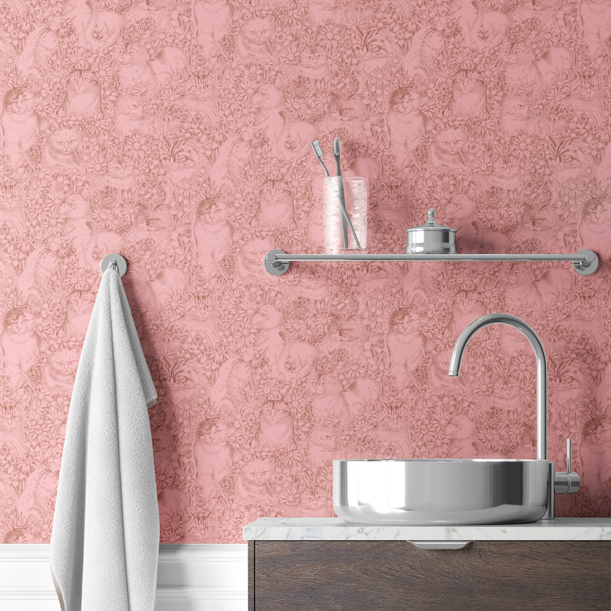 wallpaper bath mockup