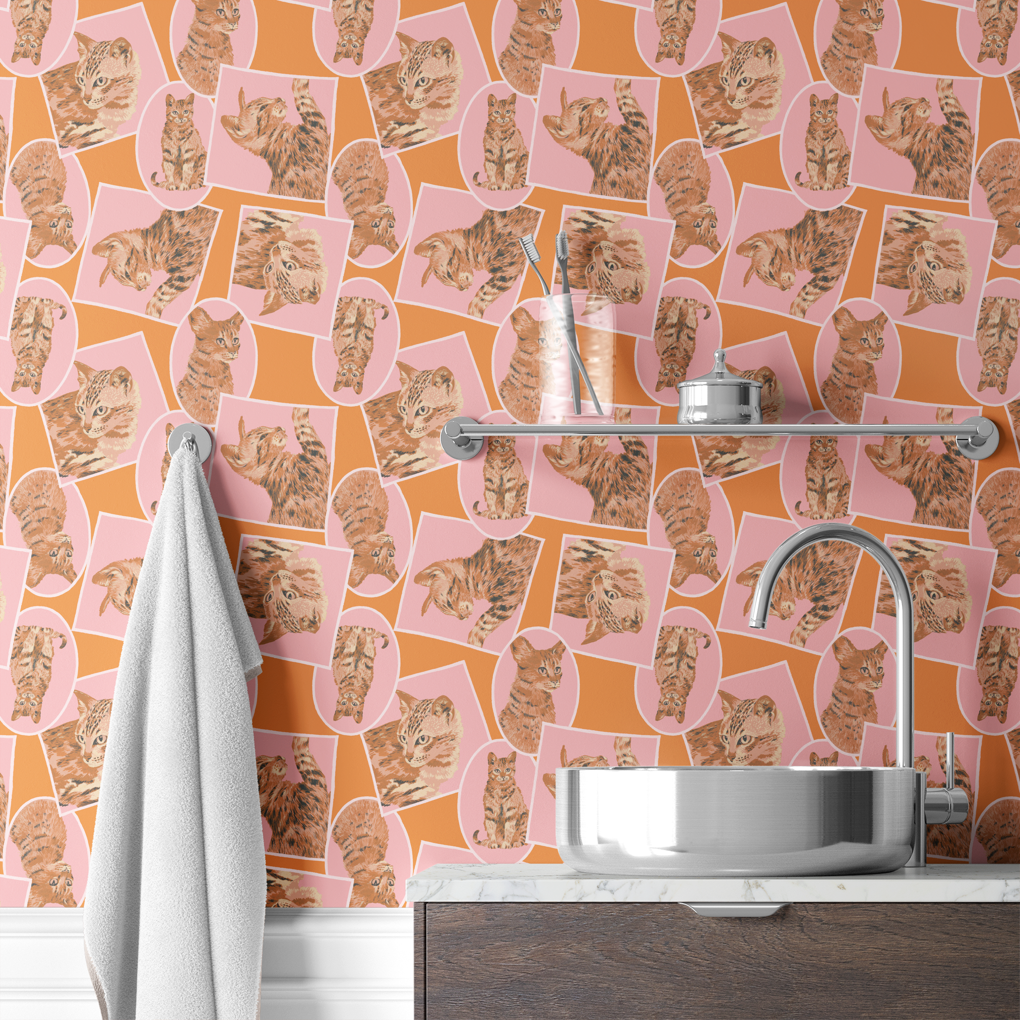 wallpaper bath mockup